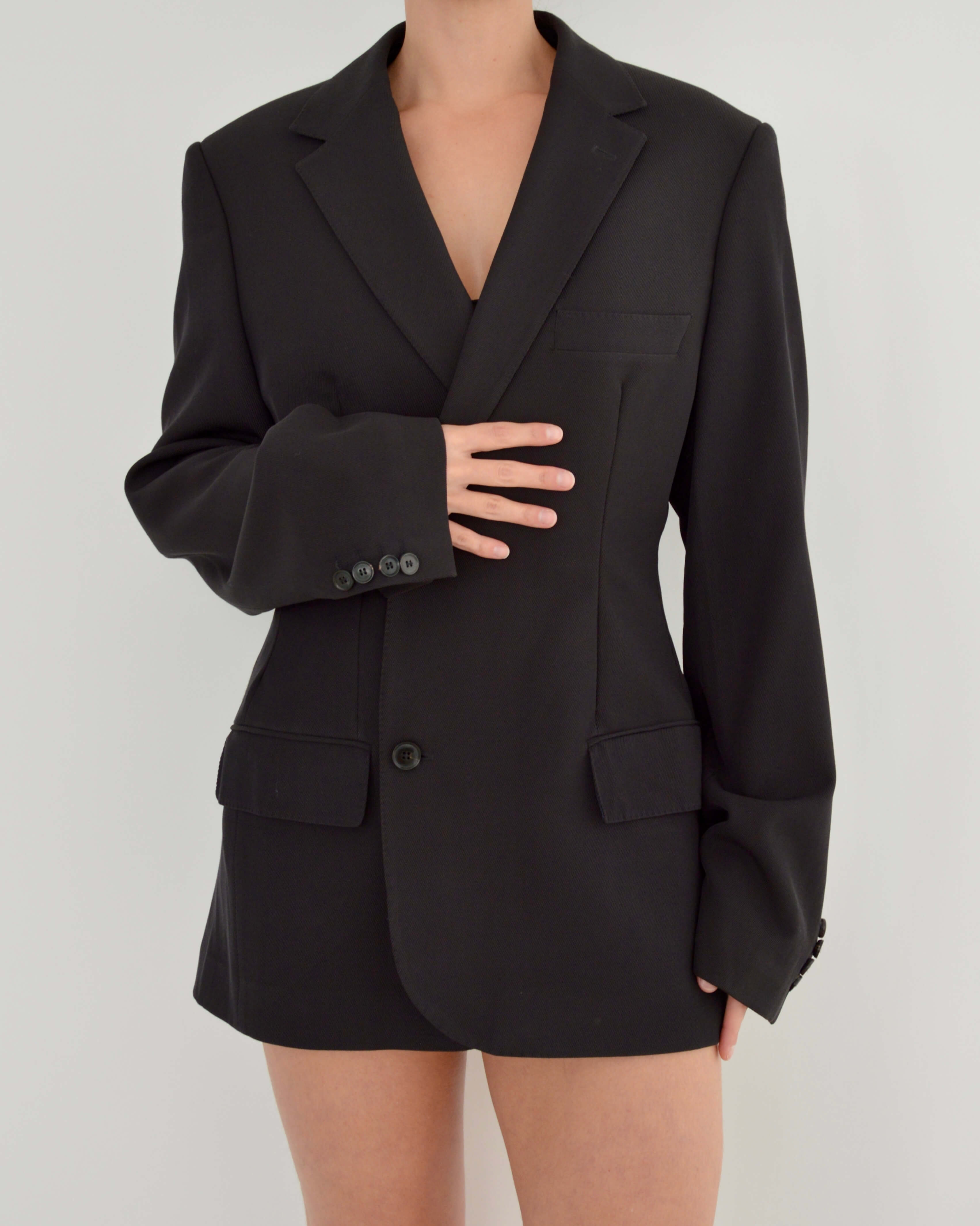 bossing around mini blazer dress AKIRA Back In Biz Mini Blazer Dress | Black
