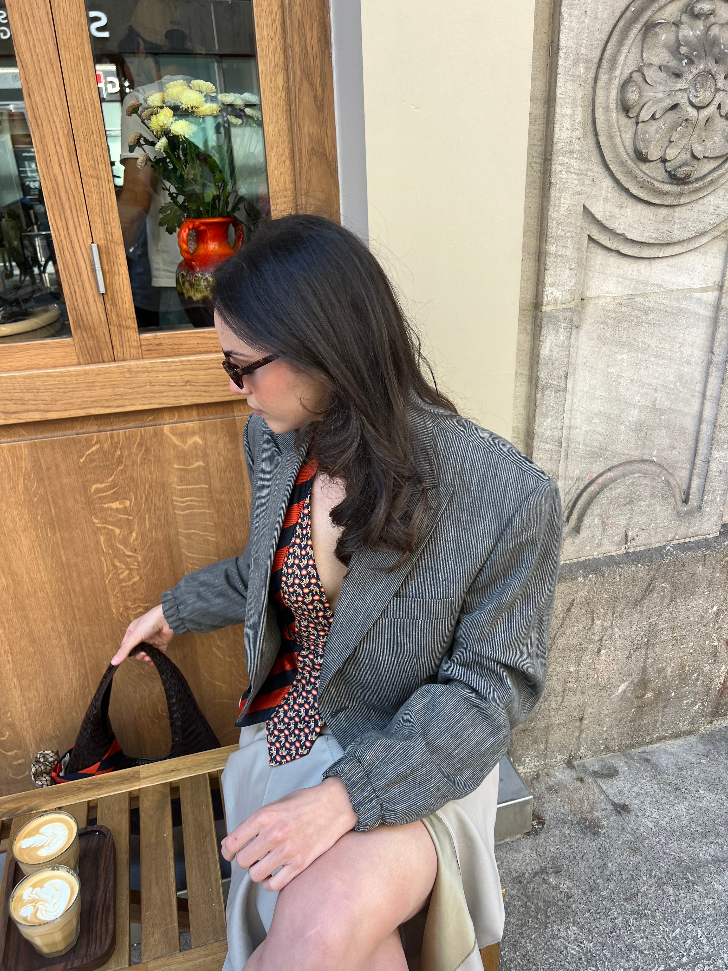 Vegan Bomber - Linen Lines (M)