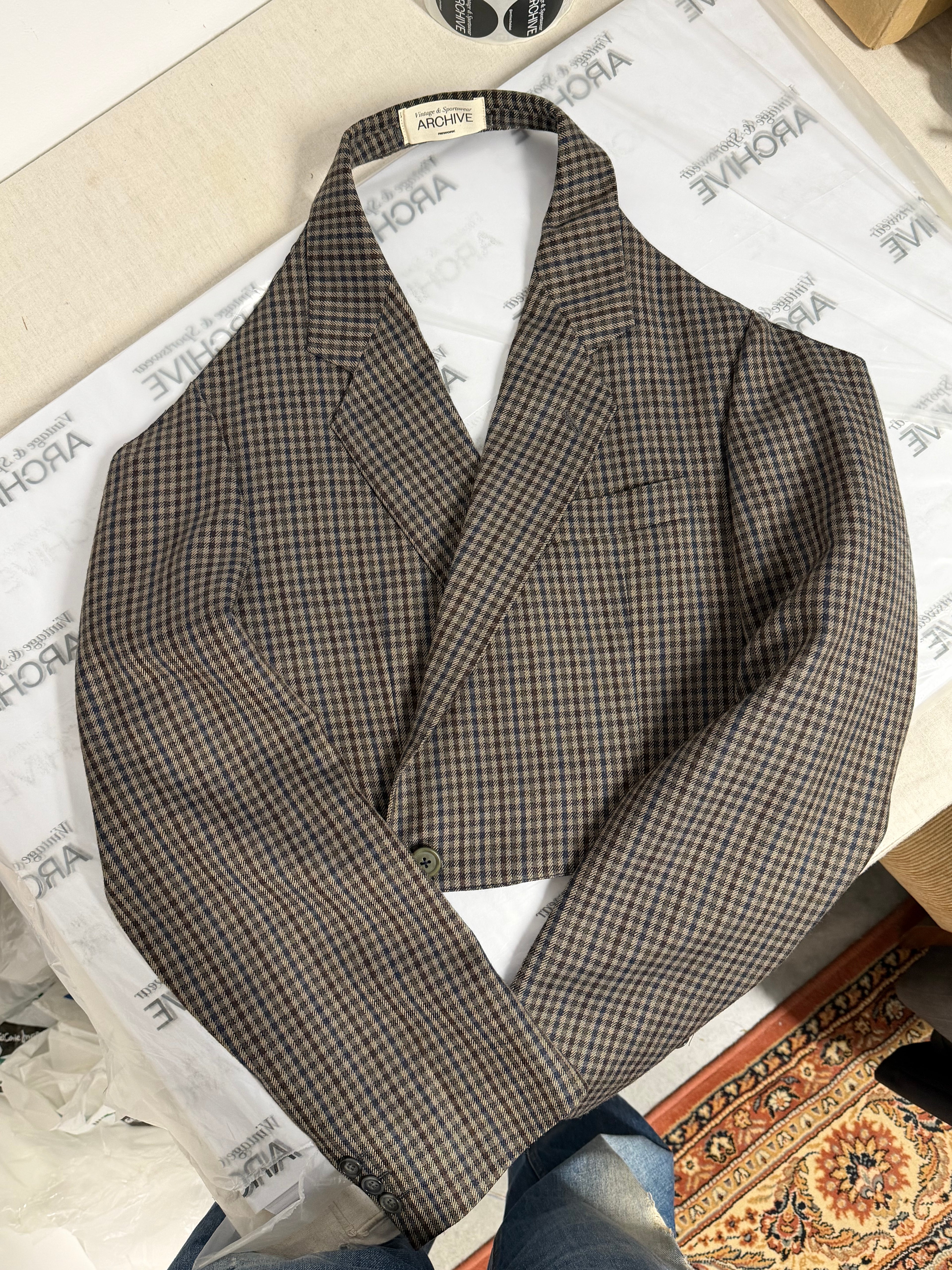 Blazer dos nu - Marron à carreaux (M)