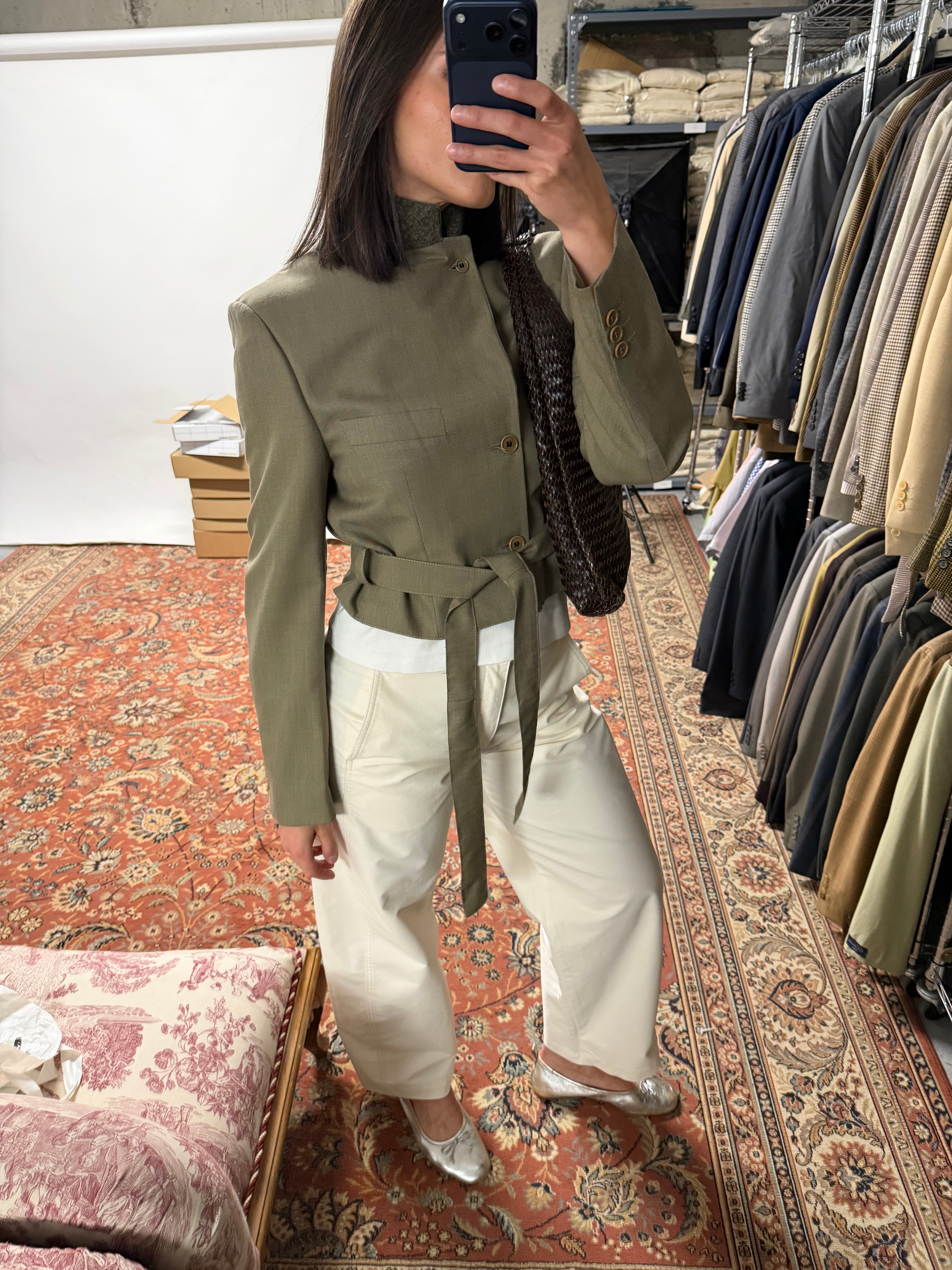 Vegan Tied-up Blazer - Soft Green (M)