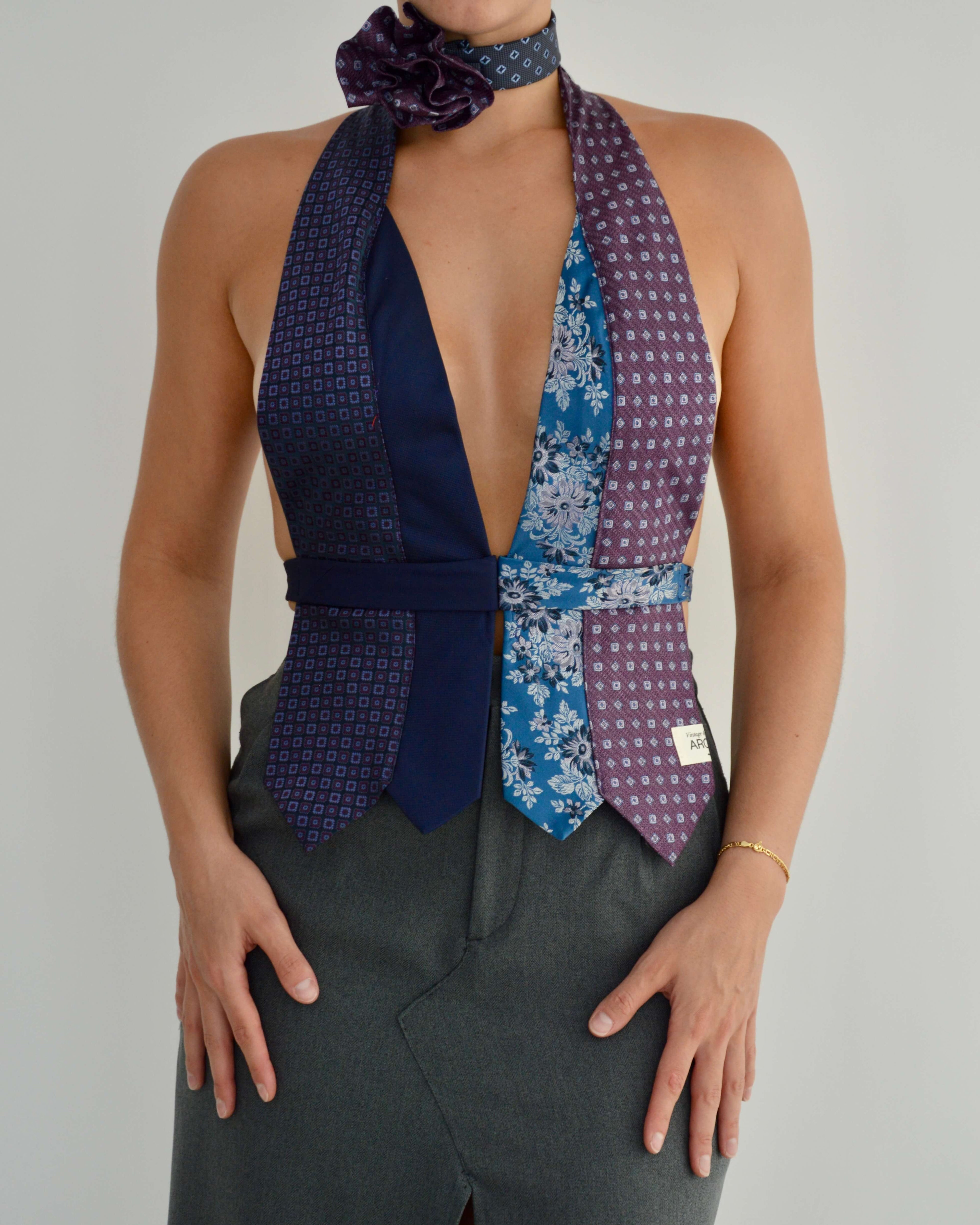 Top con lazo y gargantilla de flores - nº 6 (XXS/XS)