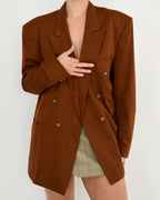 Vegan Jacket - double breasted orange (M/XL)