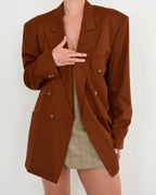 Vegan Jacket - double breasted orange (M/XL)