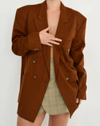 Vegan Jacket - double breasted orange (M/XL)