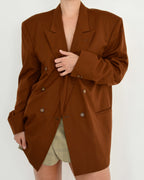 Vegan Jacket - double breasted orange (M/XL)