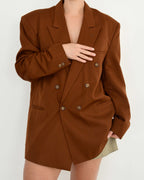 Vegan Jacket - double breasted orange (M/XL)