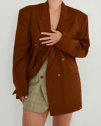 Vegan Jacket - double breasted orange (M/XL)