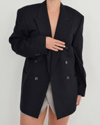 Jacket - double breasted dark navy light lines (M/XL)