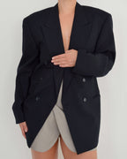 Jacket - double breasted dark navy light lines (M/XL)