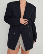 Jacket - double breasted dark navy light lines (M/XL)