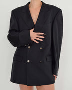 Jacket - double breasted black silver buttons (L/XXL)
