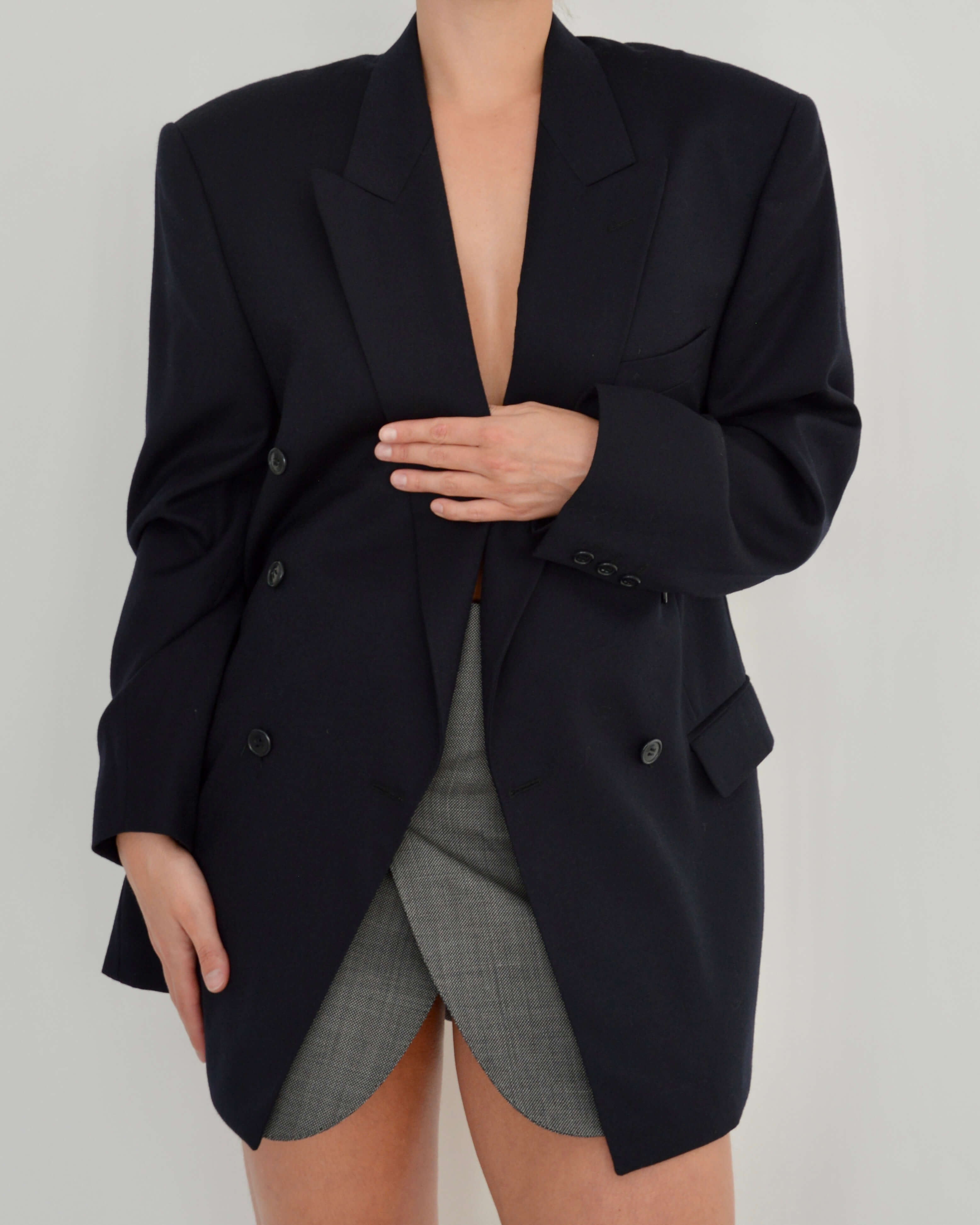 Jacket - double breasted dark navy (M/XL)