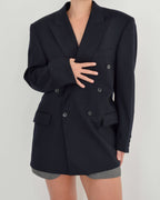 Chaqueta cruzada azul marino oscuro (M/XL)