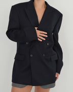 Chaqueta cruzada azul marino oscuro (M/XL)