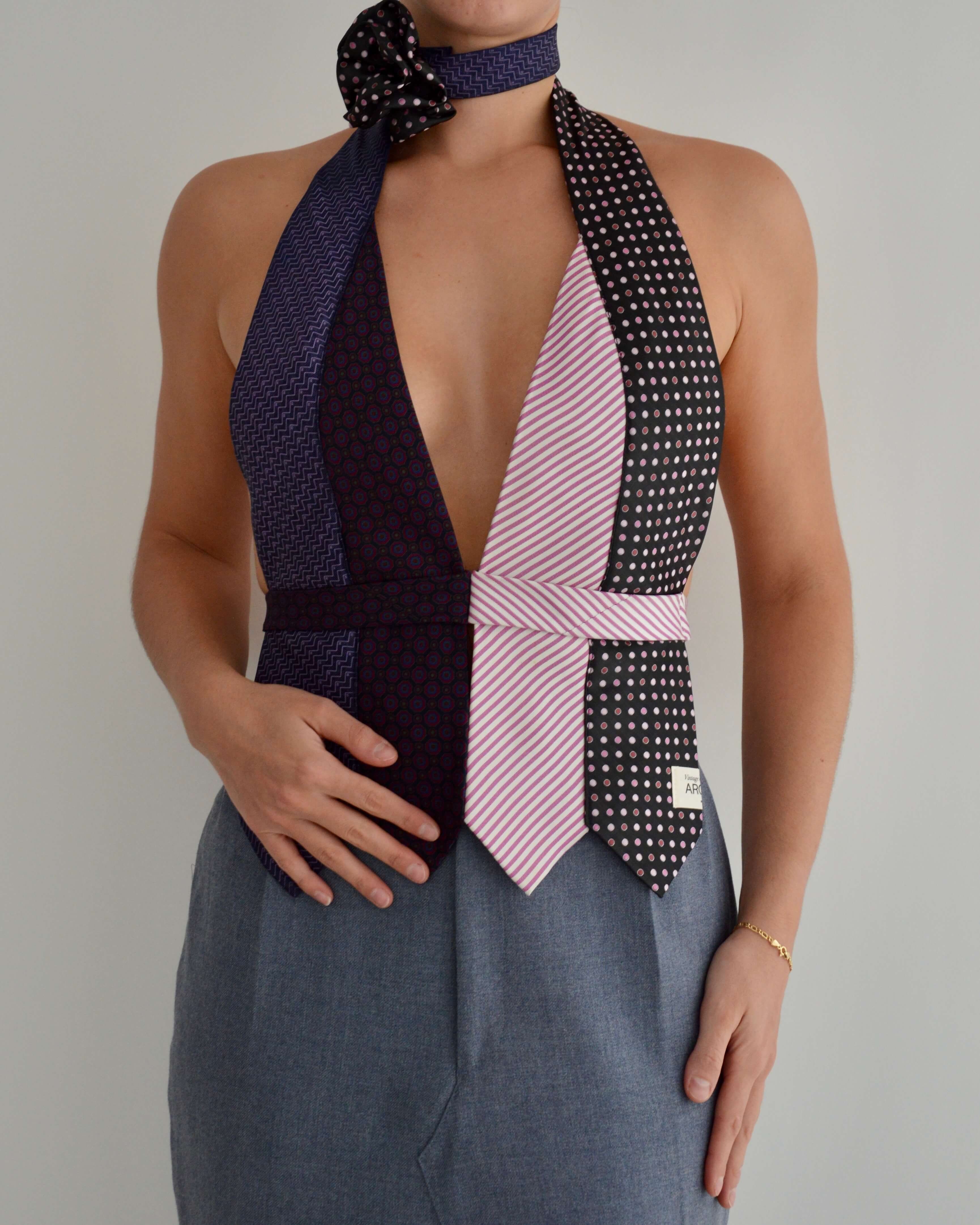 Gargantilla con lazo y flores - nº 13 (S/M)