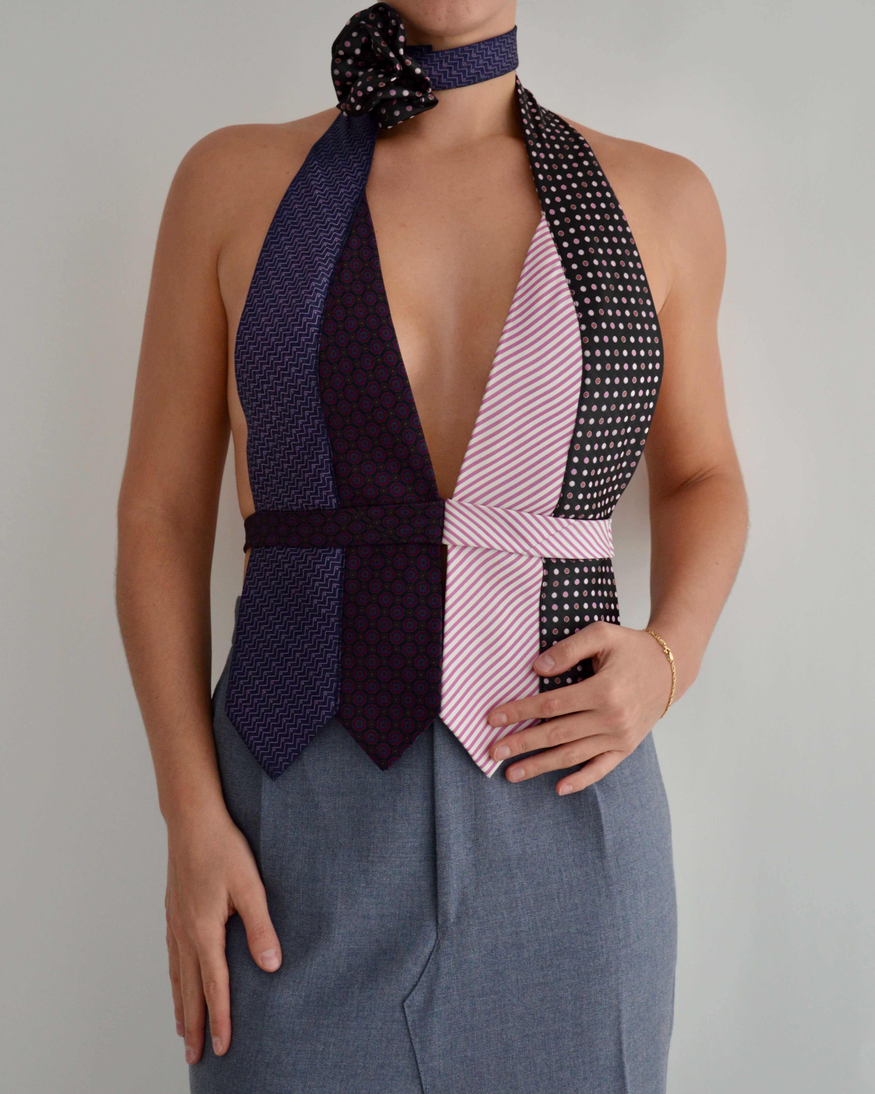 Gargantilla con lazo y flores - nº 13 (S/M)