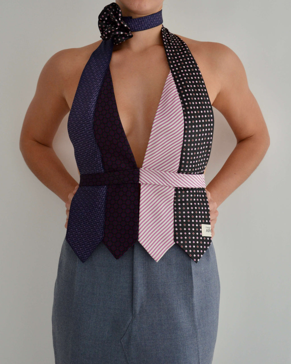 Gargantilla con lazo y flores - nº 13 (S/M)