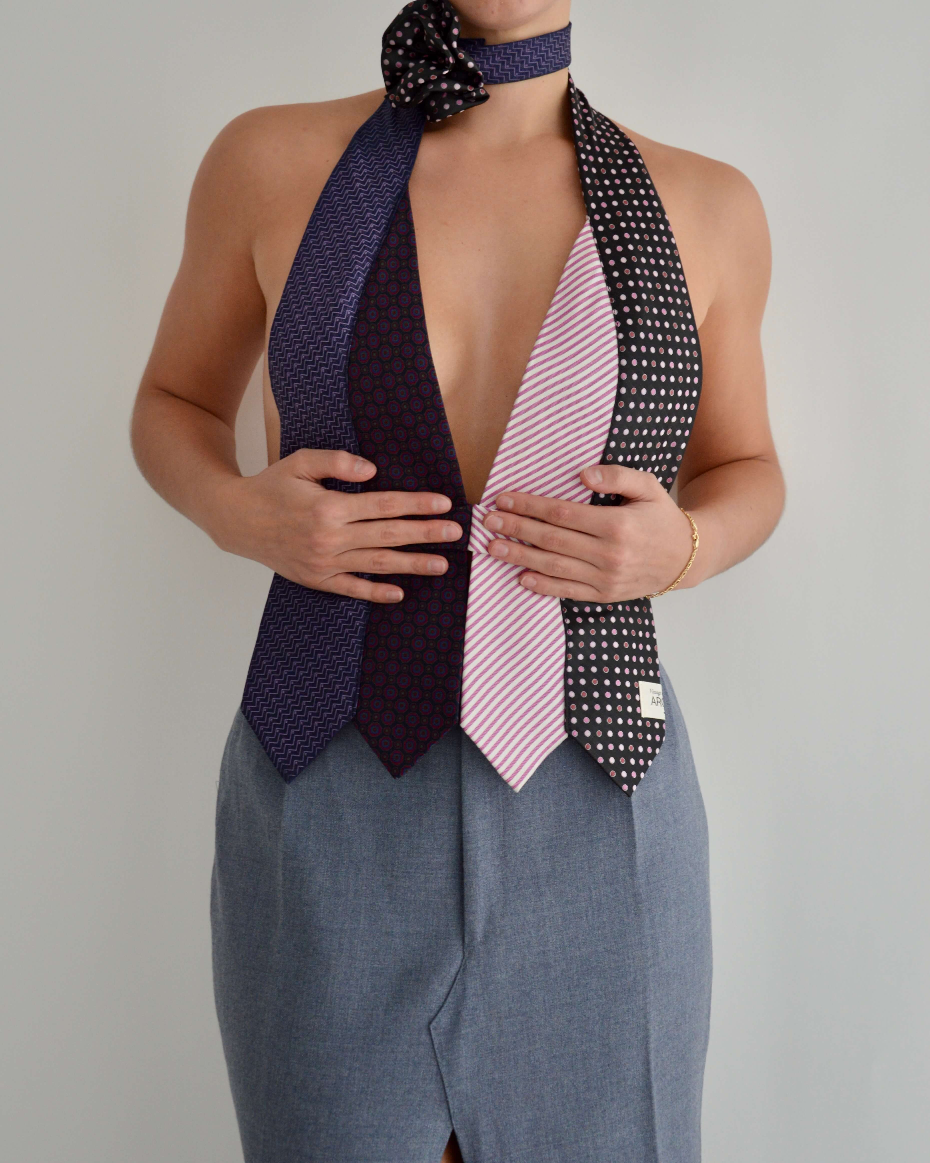 Gargantilla con lazo y flores - nº 13 (S/M)