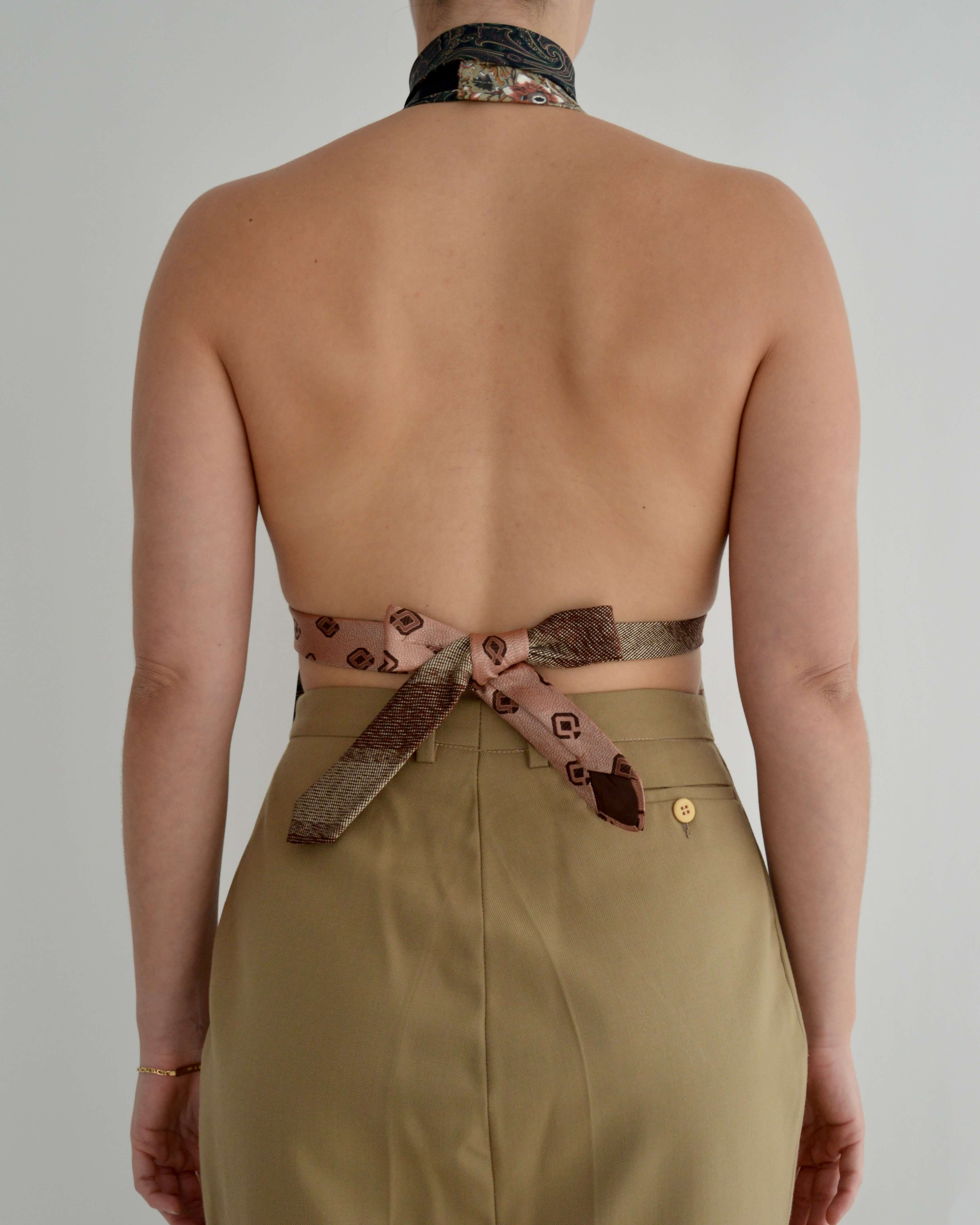 Haut à nouer et ras-de-cou fleuri - n° 14 (S/M)