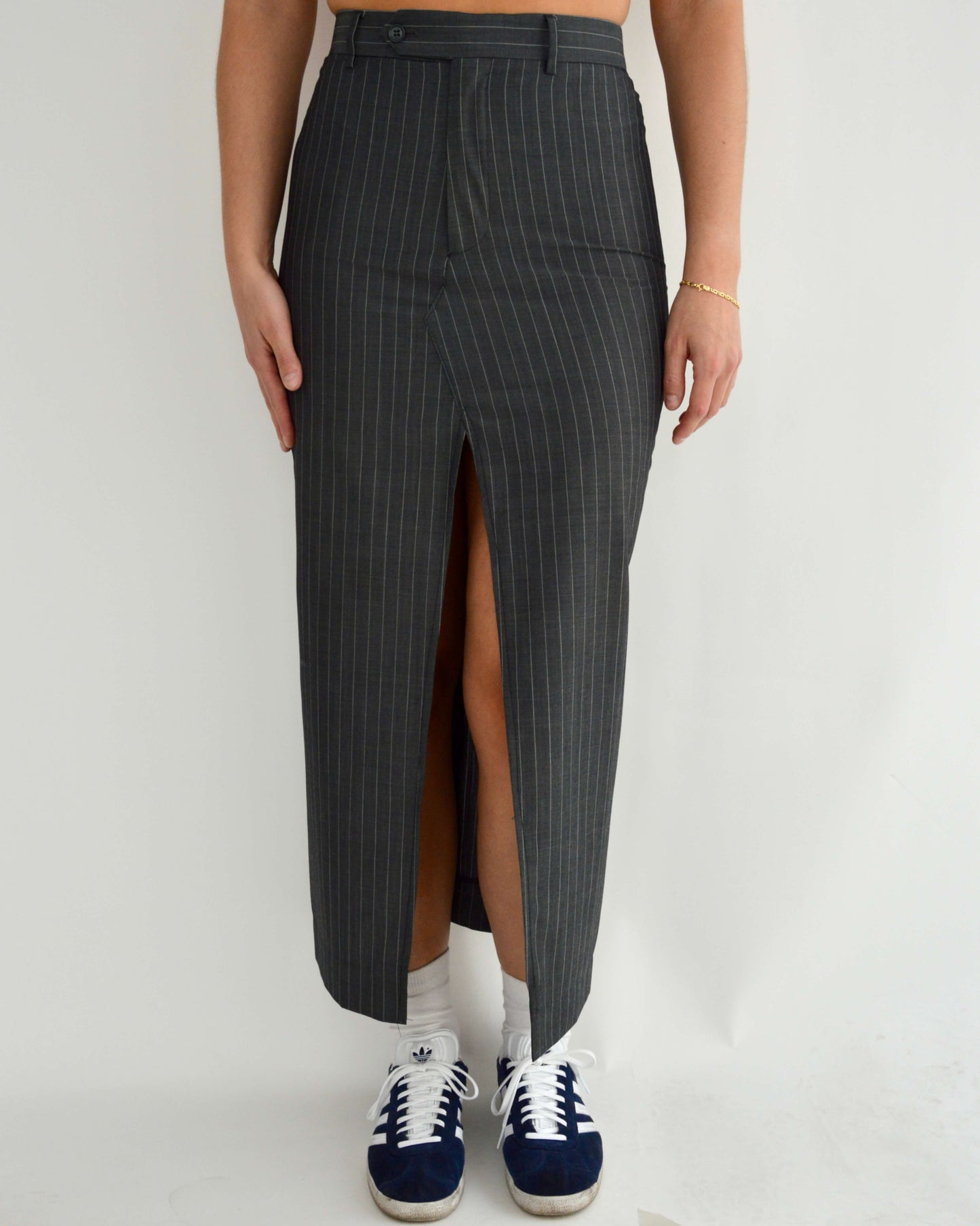 Long Skirt - Business Grey White Lines (XS/S)