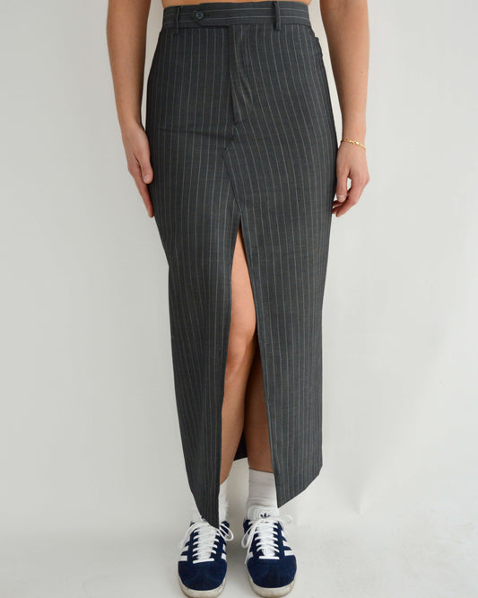 Long Skirt - Business Grey White Lines (XS/S)