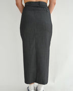 Jupe longue - Gris business à rayures blanches (XS)