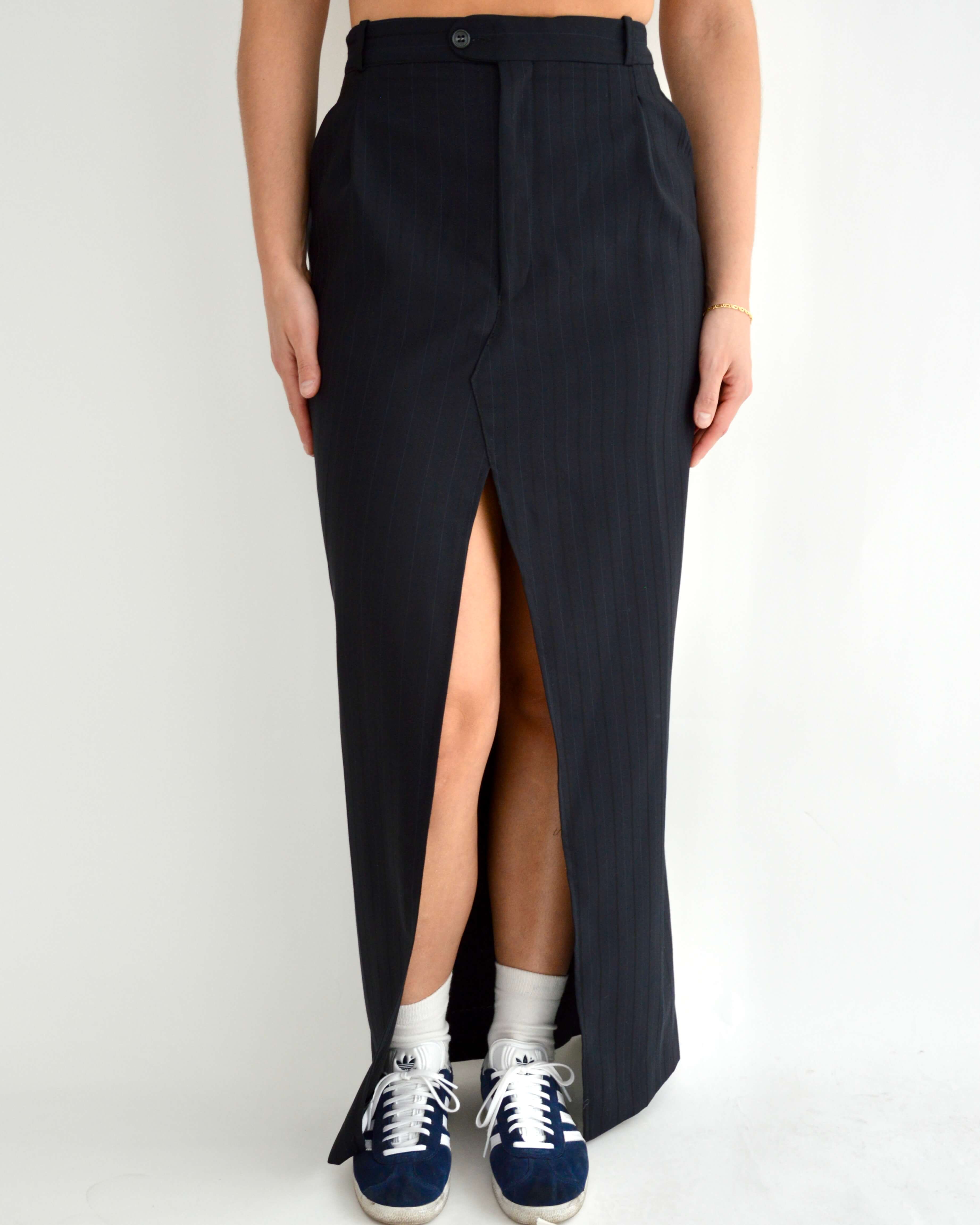 Falda larga - Azul marino de negocios (S)