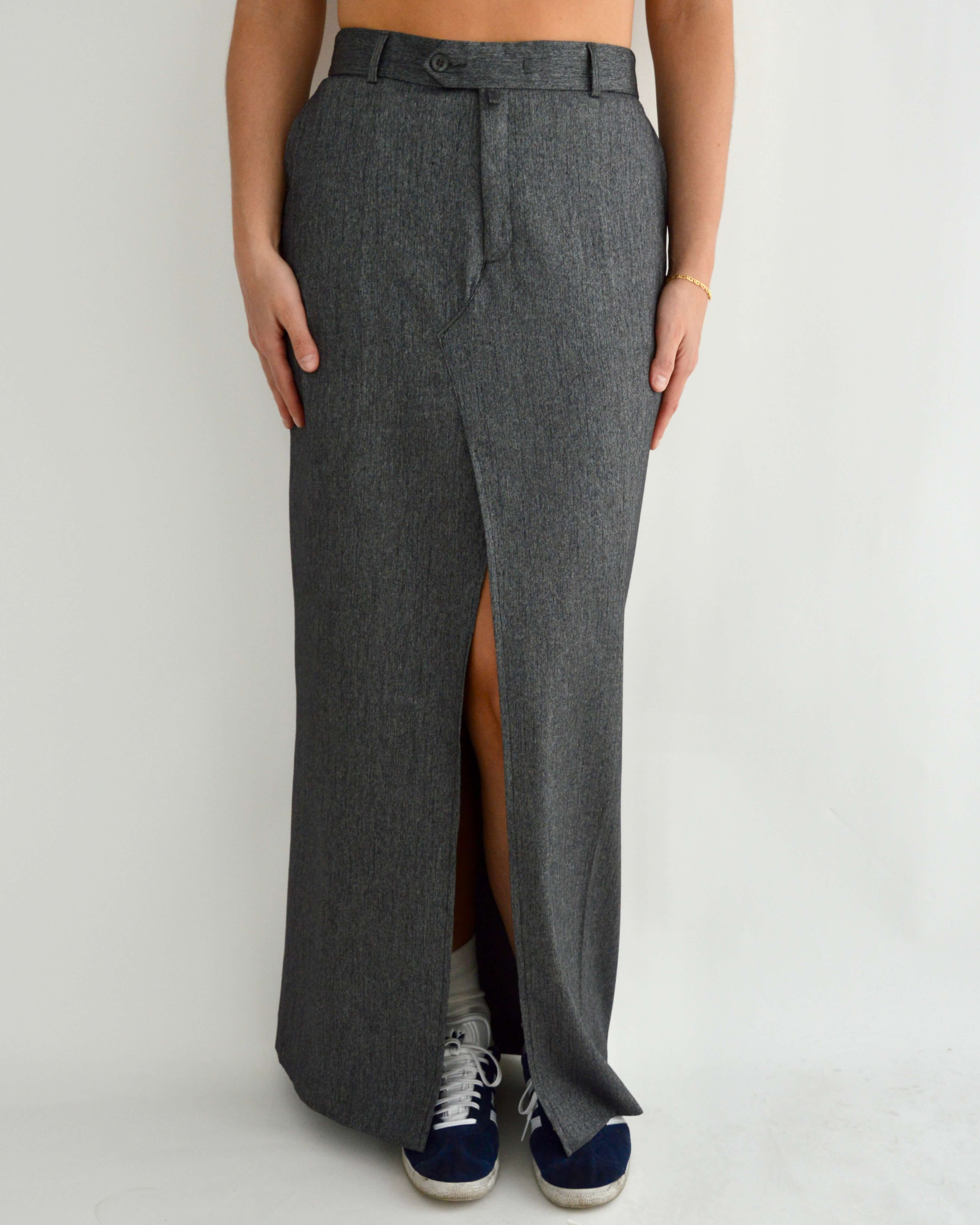 Falda larga vegana - Perfección plateada (M)