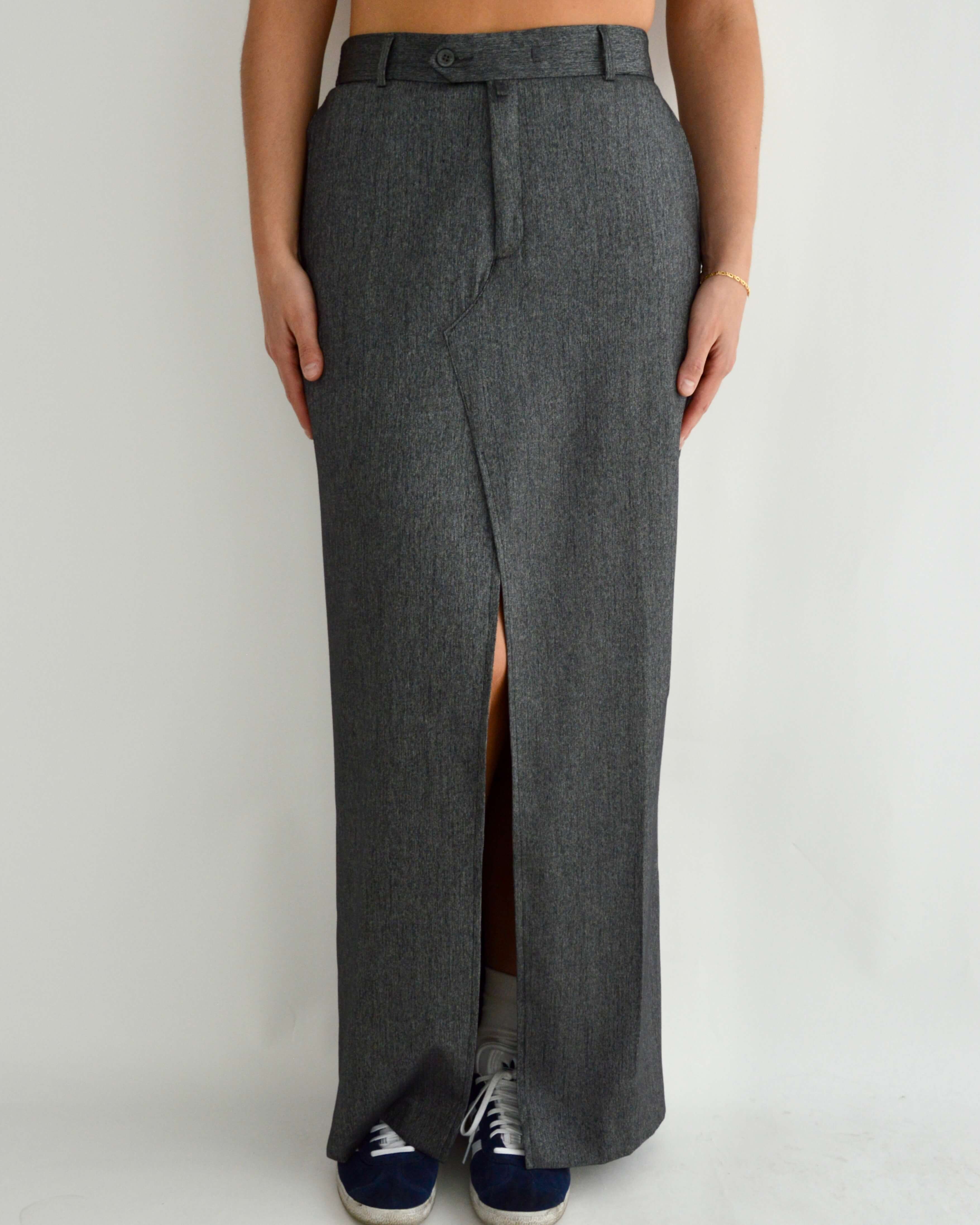 Falda larga vegana - Perfección plateada (M)