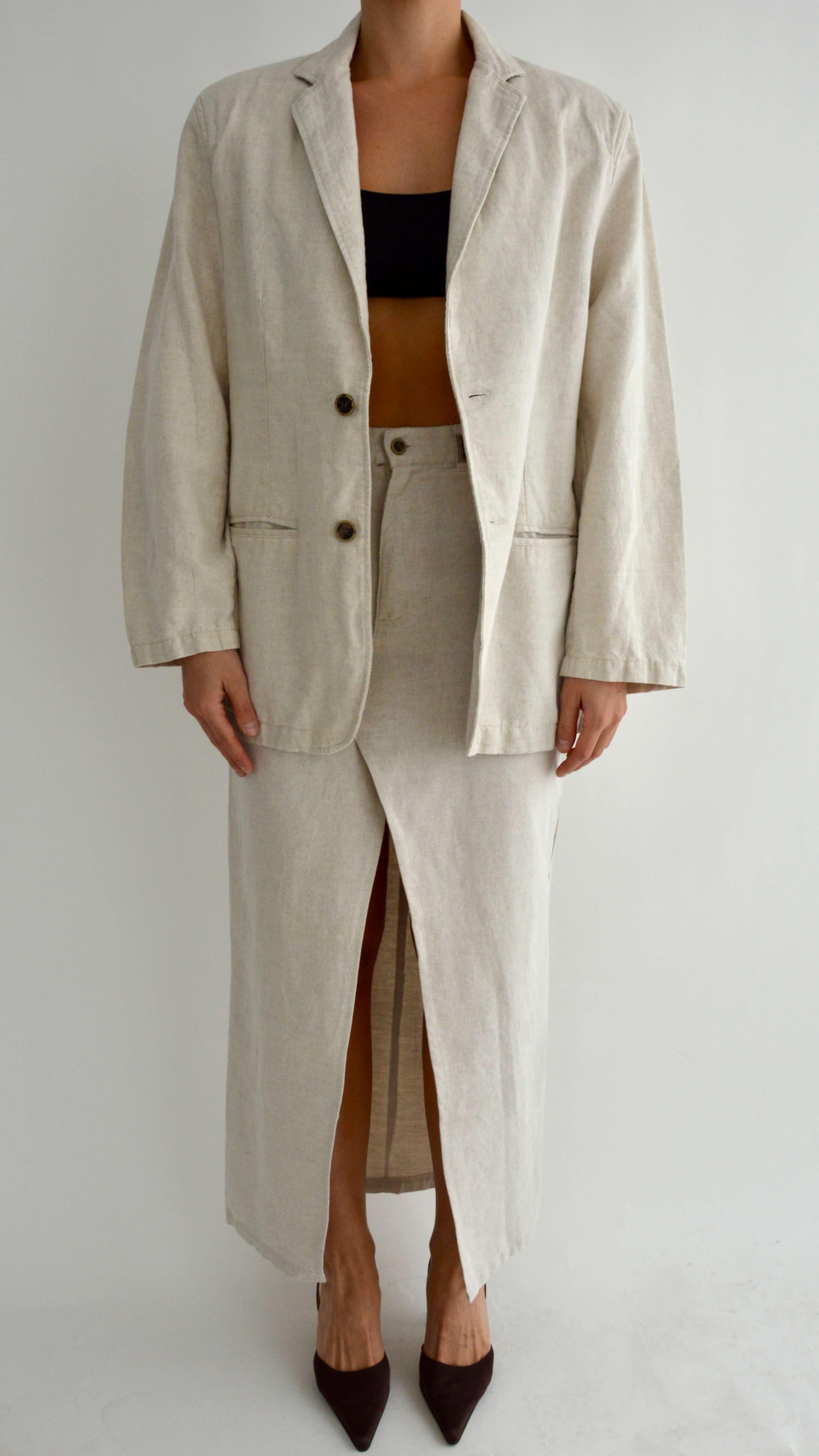 Vegan Skirt Suit - Off White (S/M)