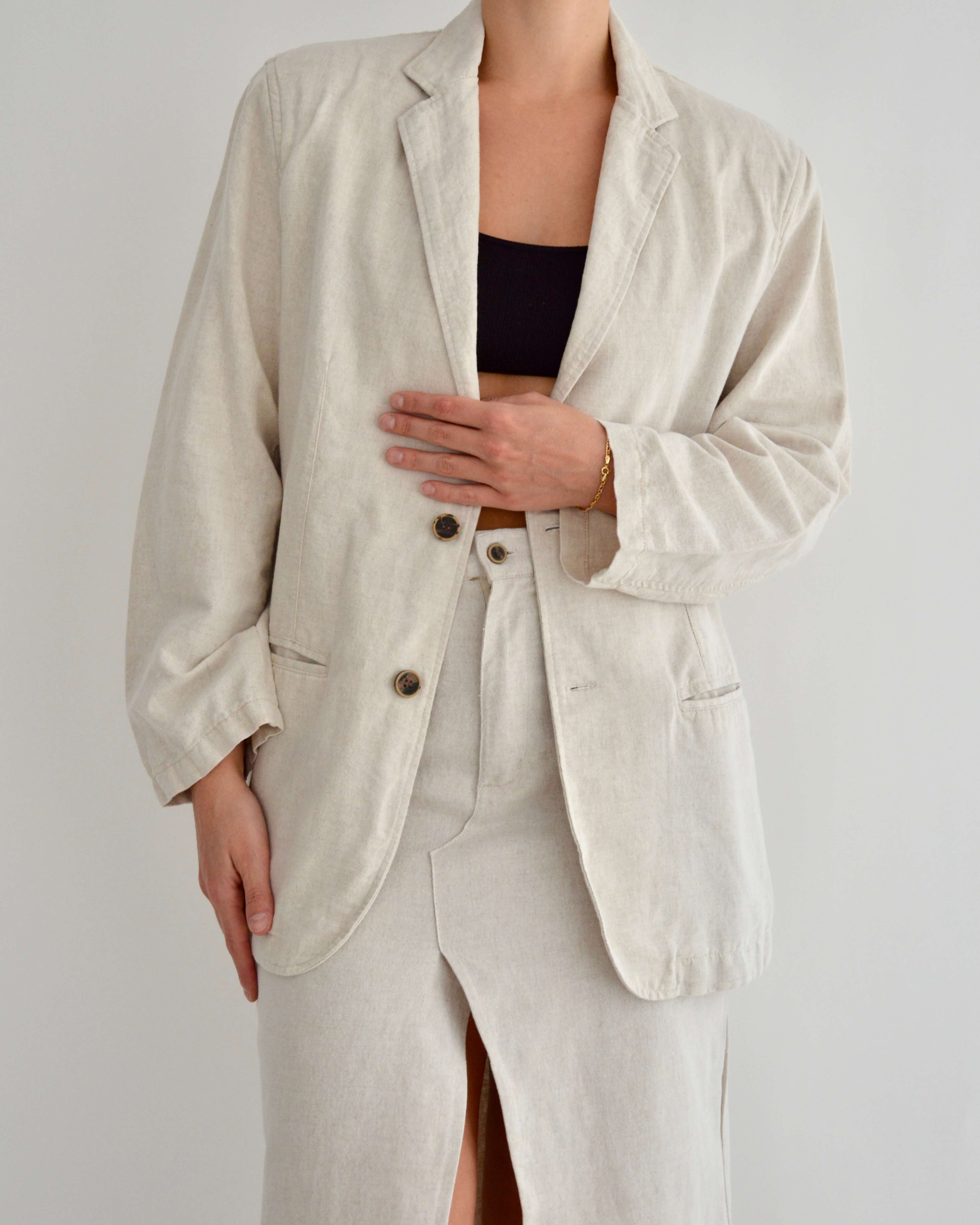 Vegan Skirt Suit - Off White (S/M)