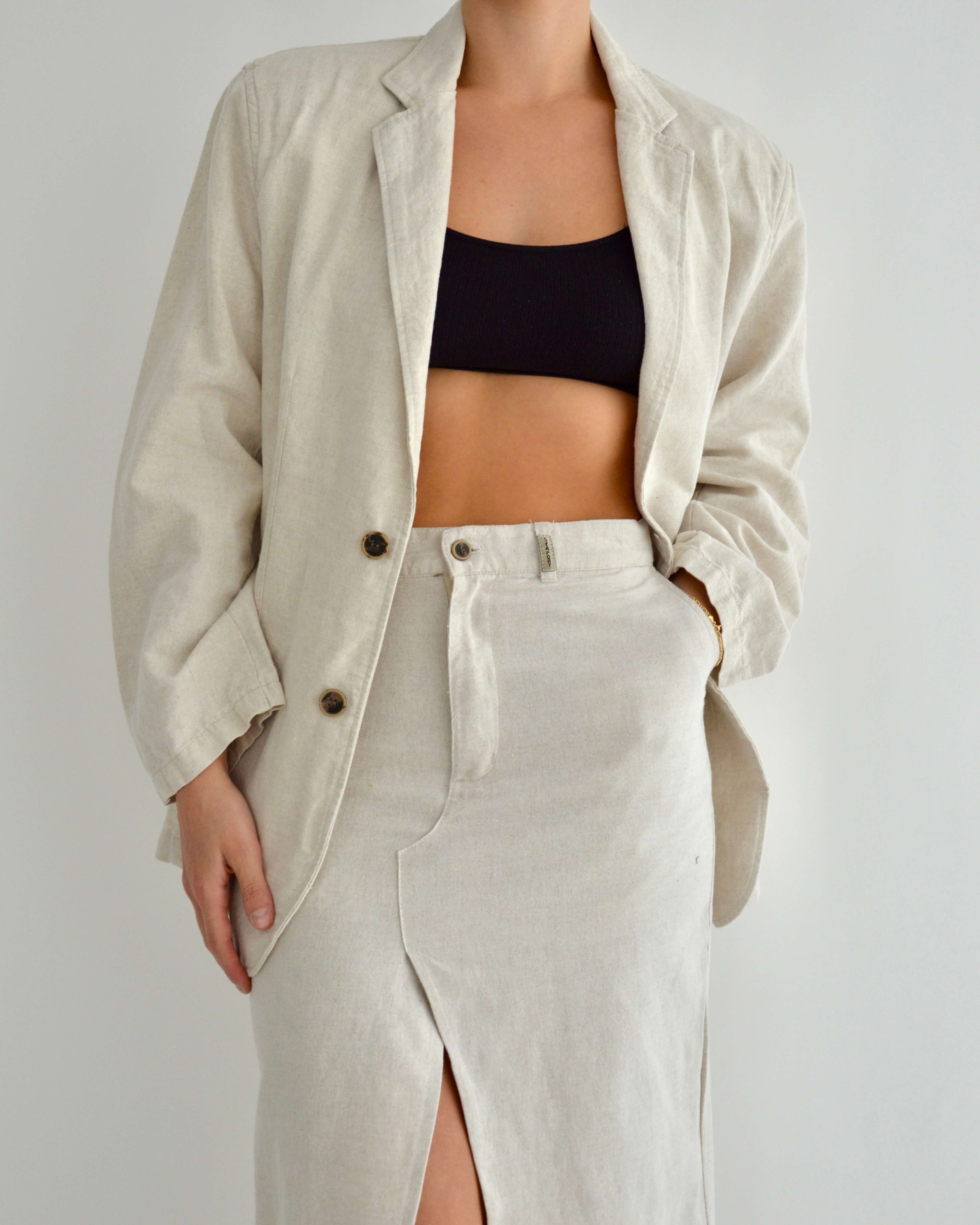 Vegan Skirt Suit - Off White (S/M)