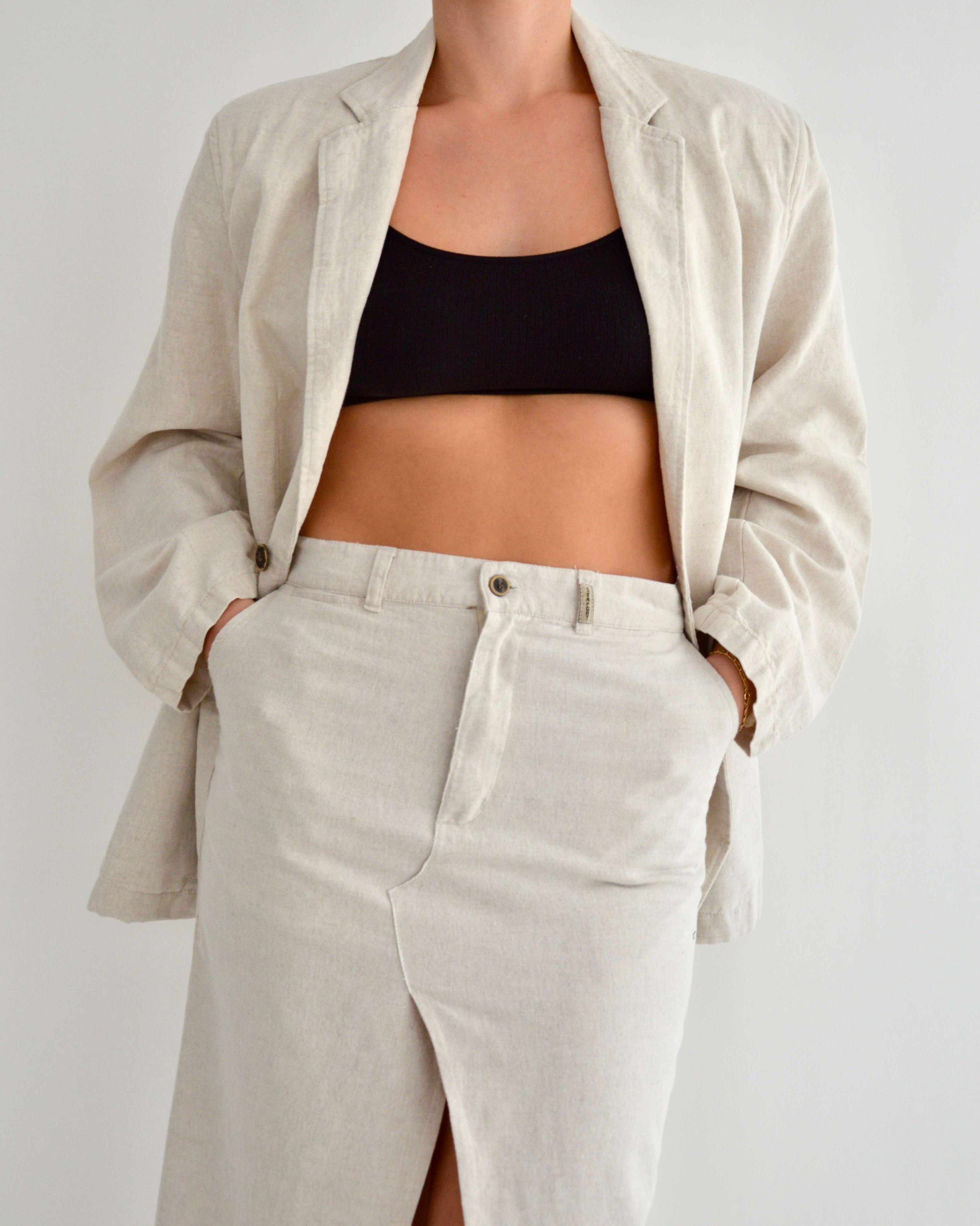 Vegan Skirt Suit - Off White (S/M)