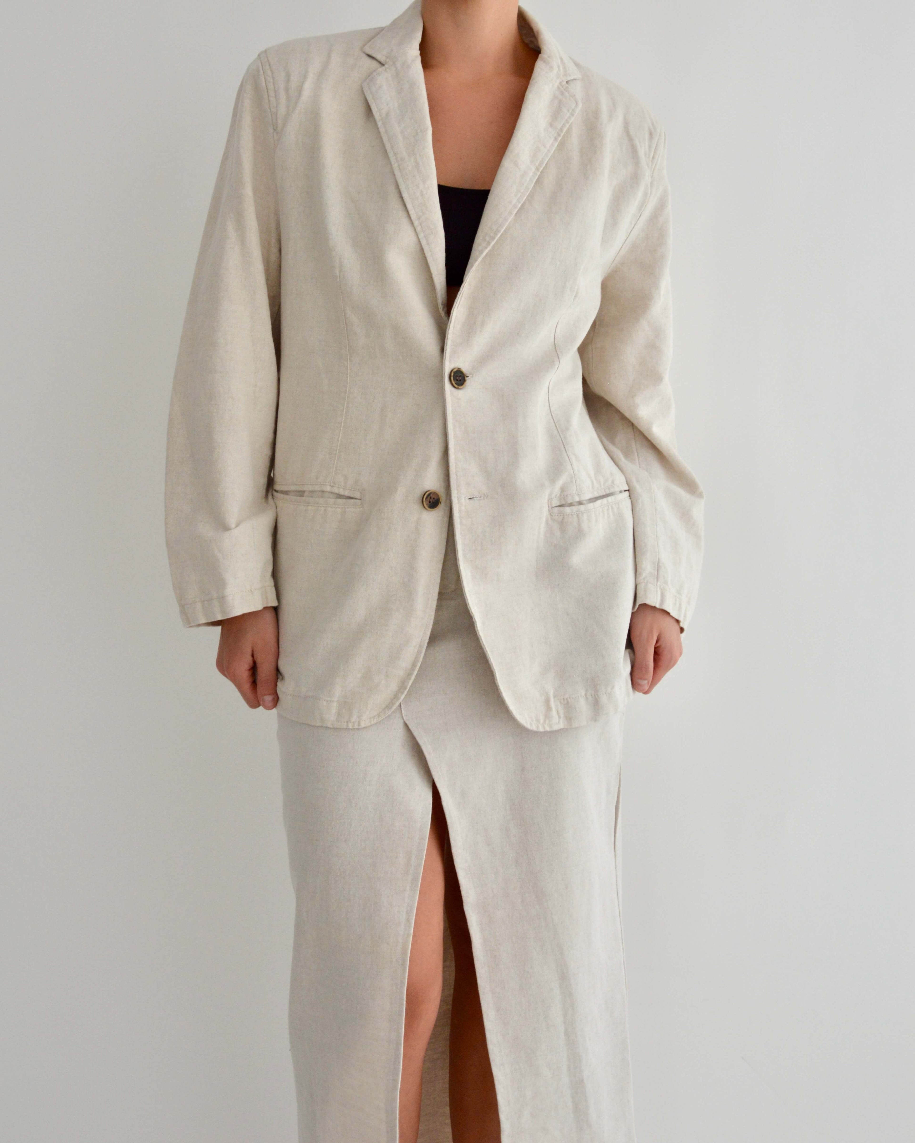 Vegan Skirt Suit - Off White (S/M)