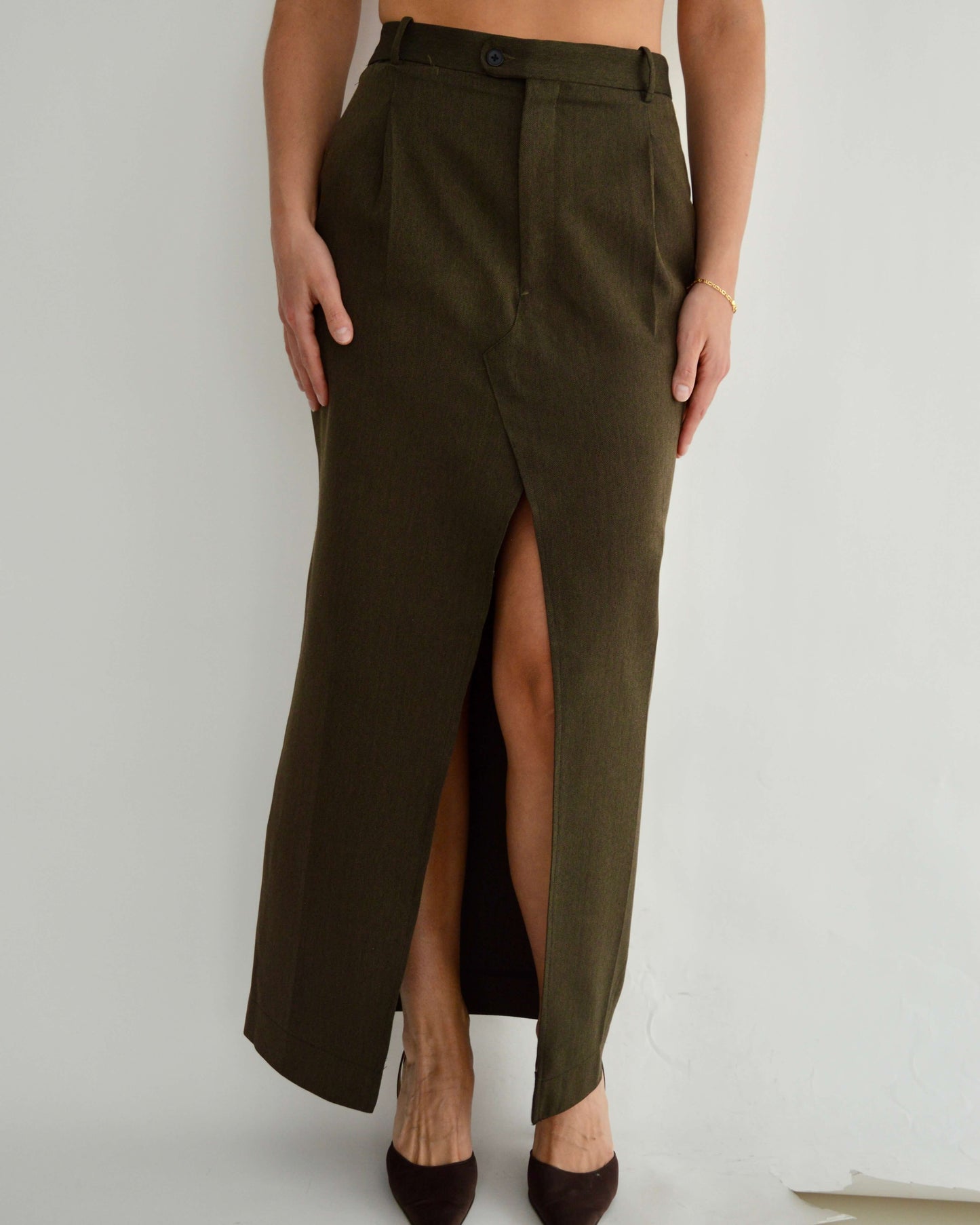 Vegan Long Skirt - Green (S/M)