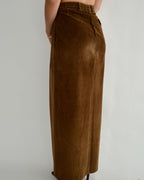 Vegan Long Skirt - Corduroy Brown (M)