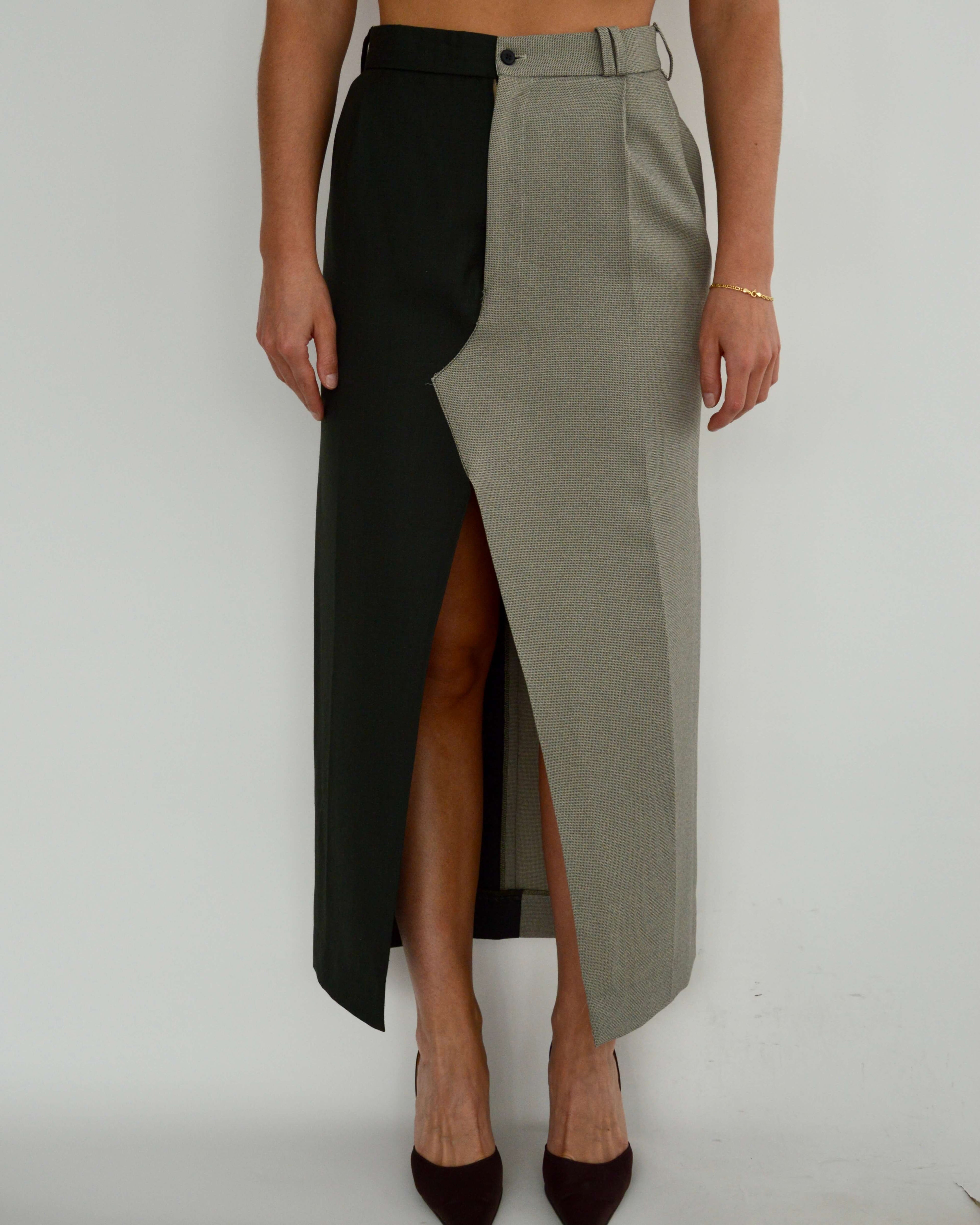 Falda larga DUO - Verde bicolor (S)