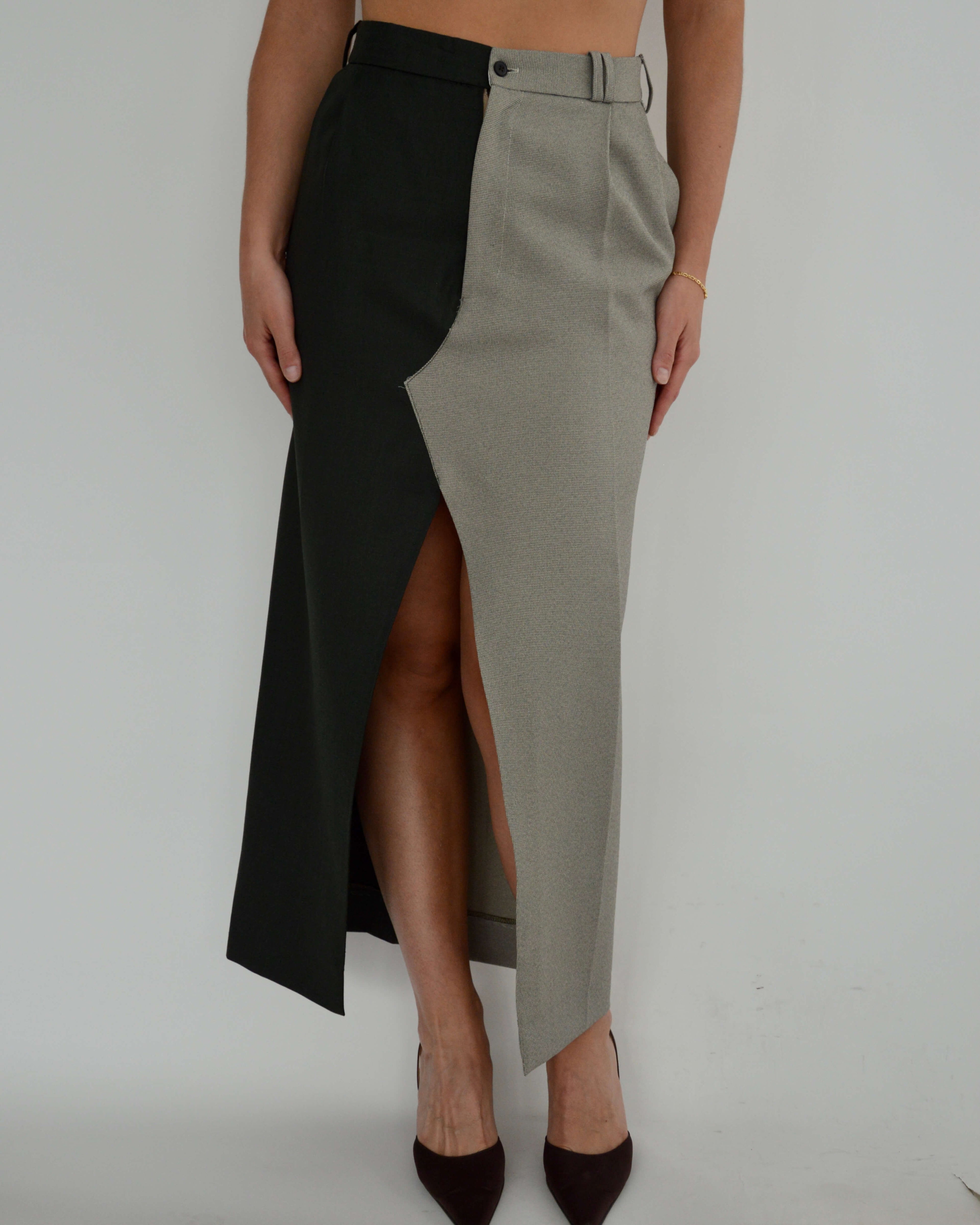 Falda larga DUO - Verde bicolor (S)