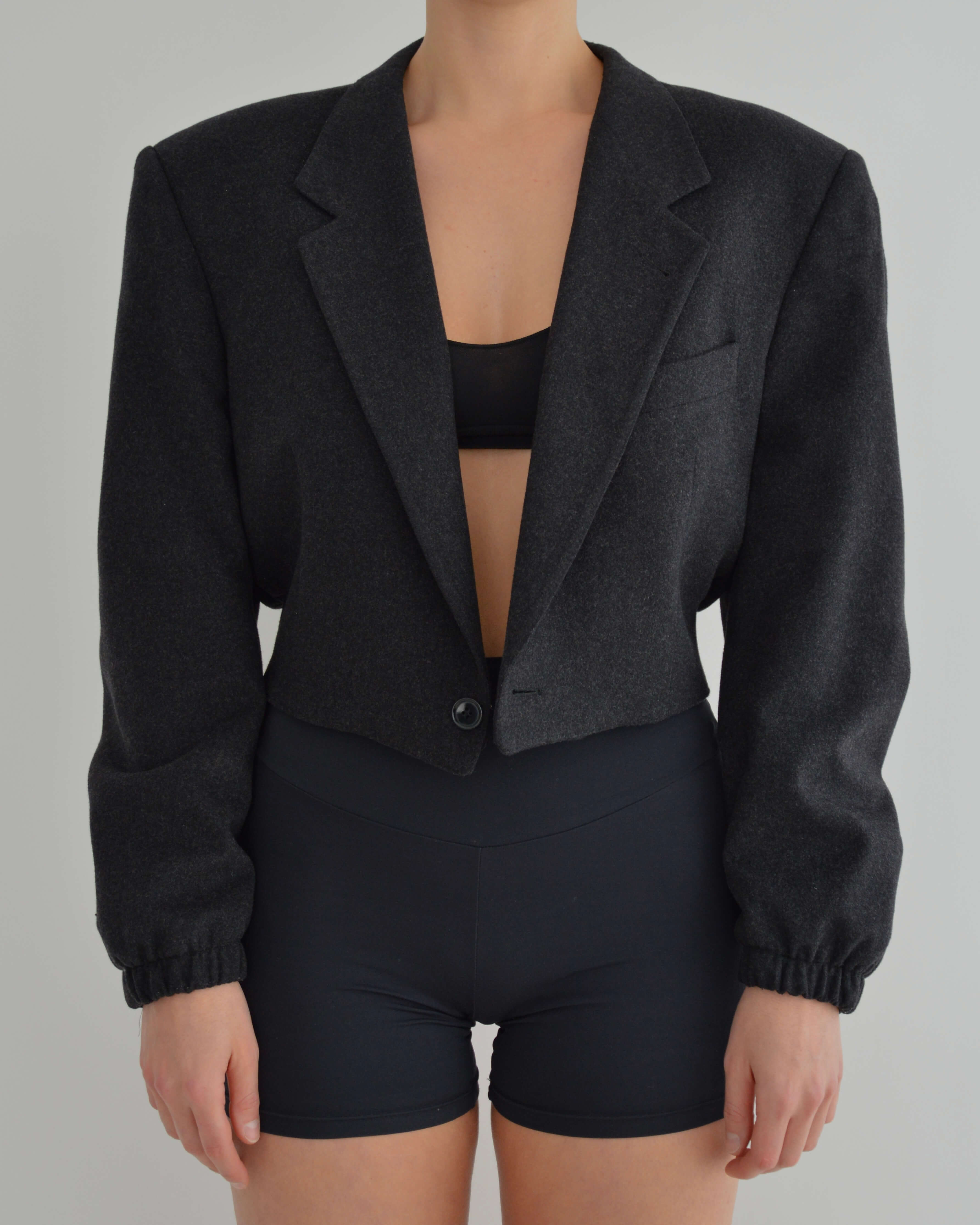 Chaqueta bomber - Cachemira gris oscuro (talla pequeña)