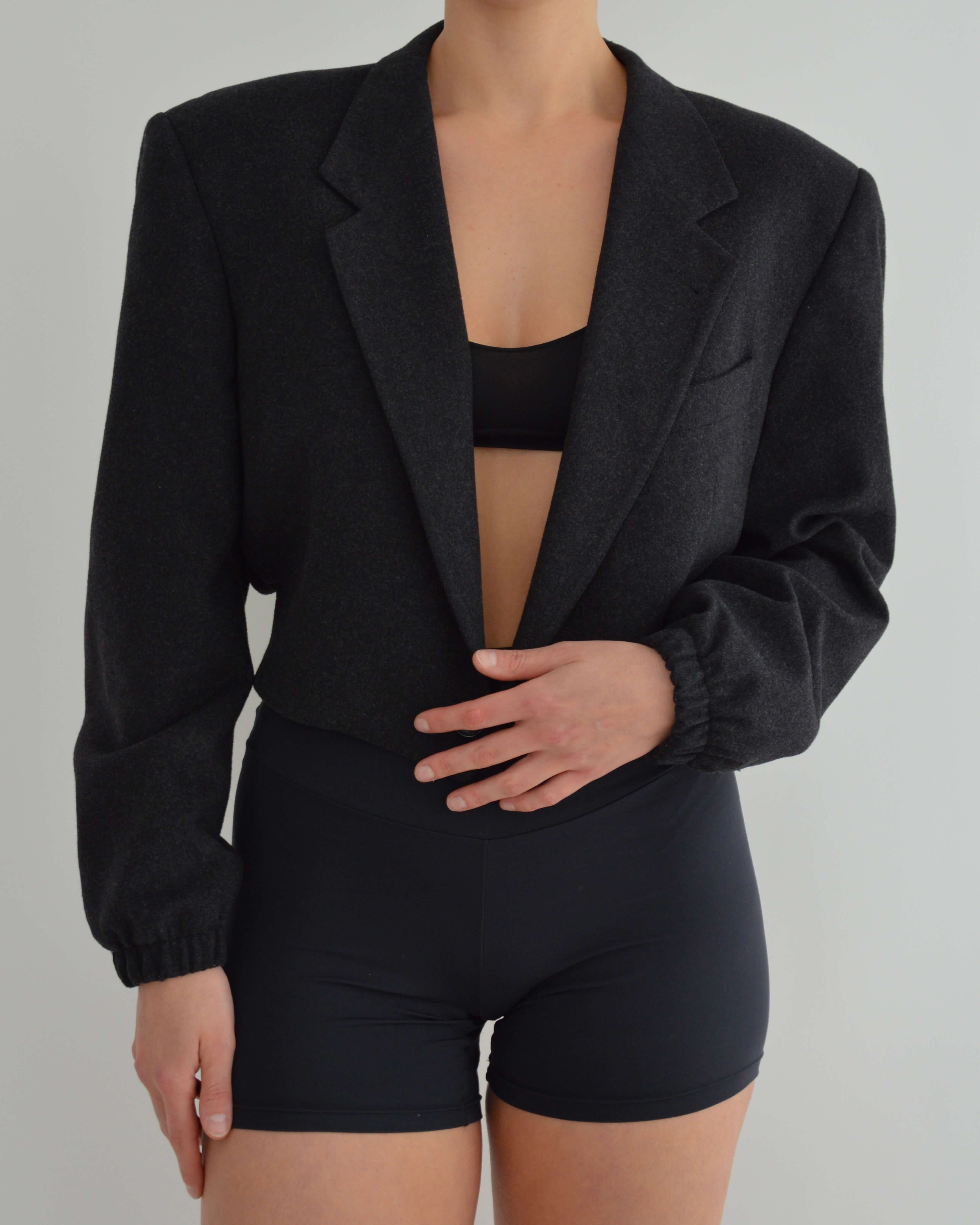 Chaqueta bomber - Cachemira gris oscuro (talla pequeña)