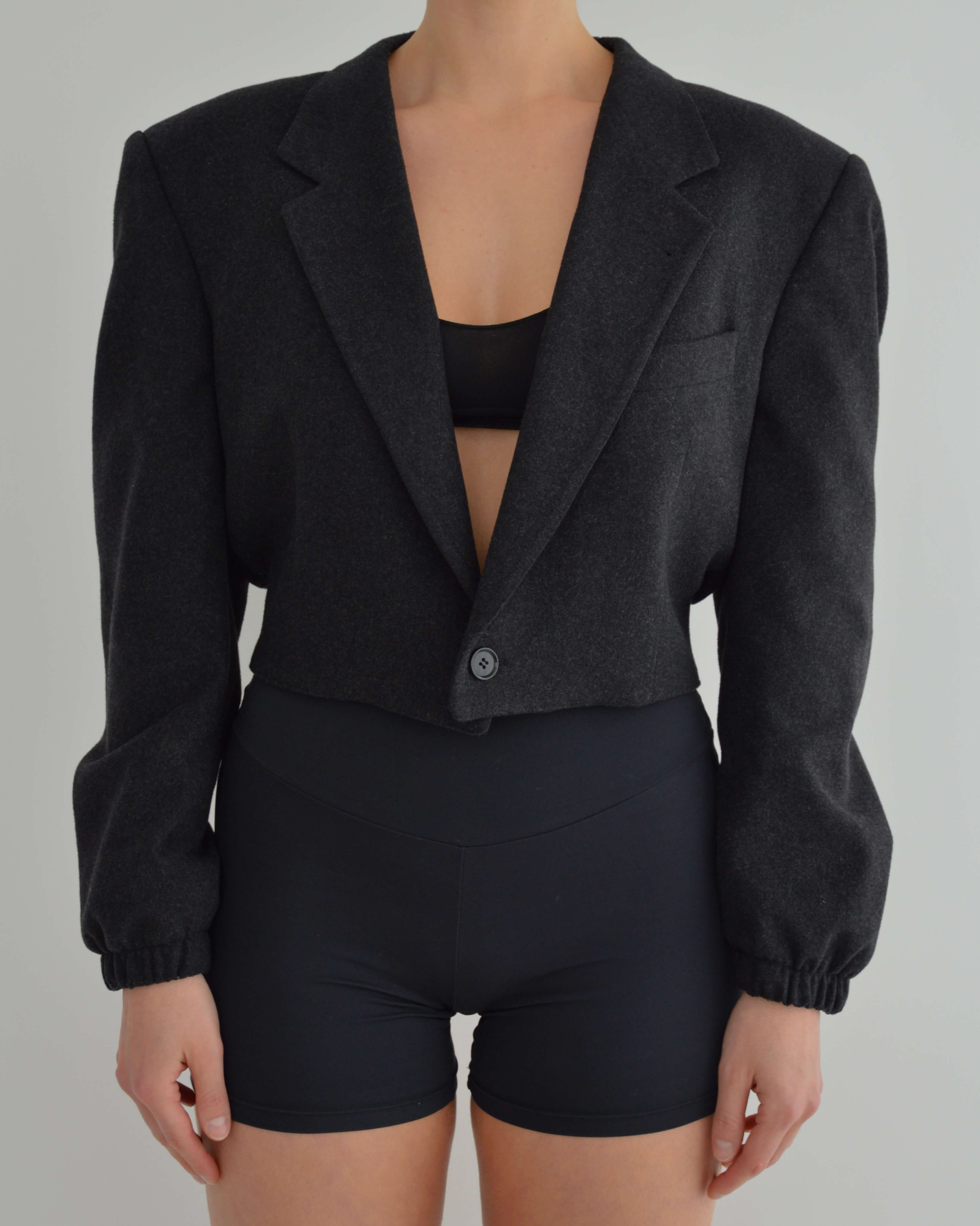 Chaqueta bomber - Cachemira gris oscuro (talla pequeña)