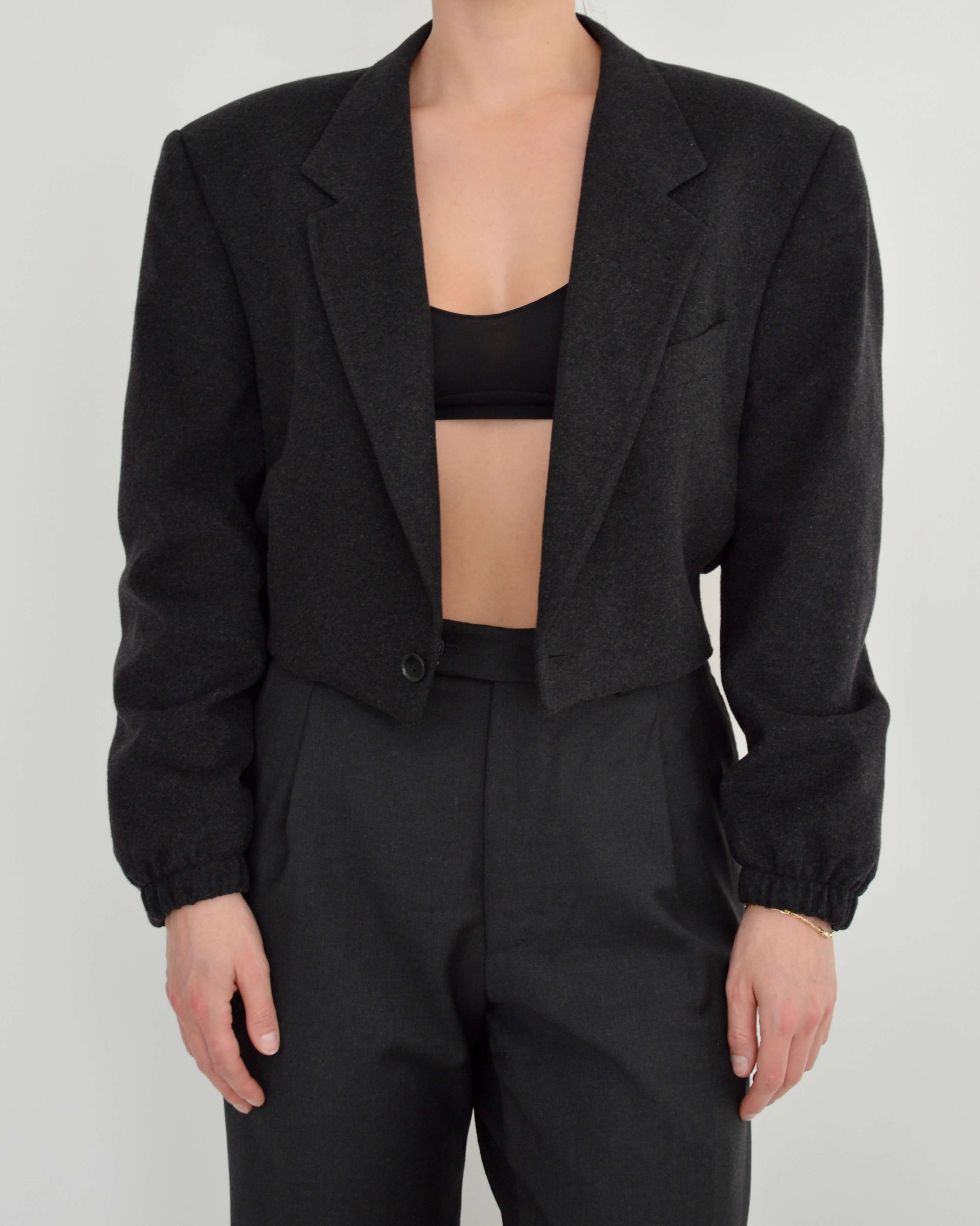 Chaqueta bomber - Cachemira gris oscuro (talla pequeña)