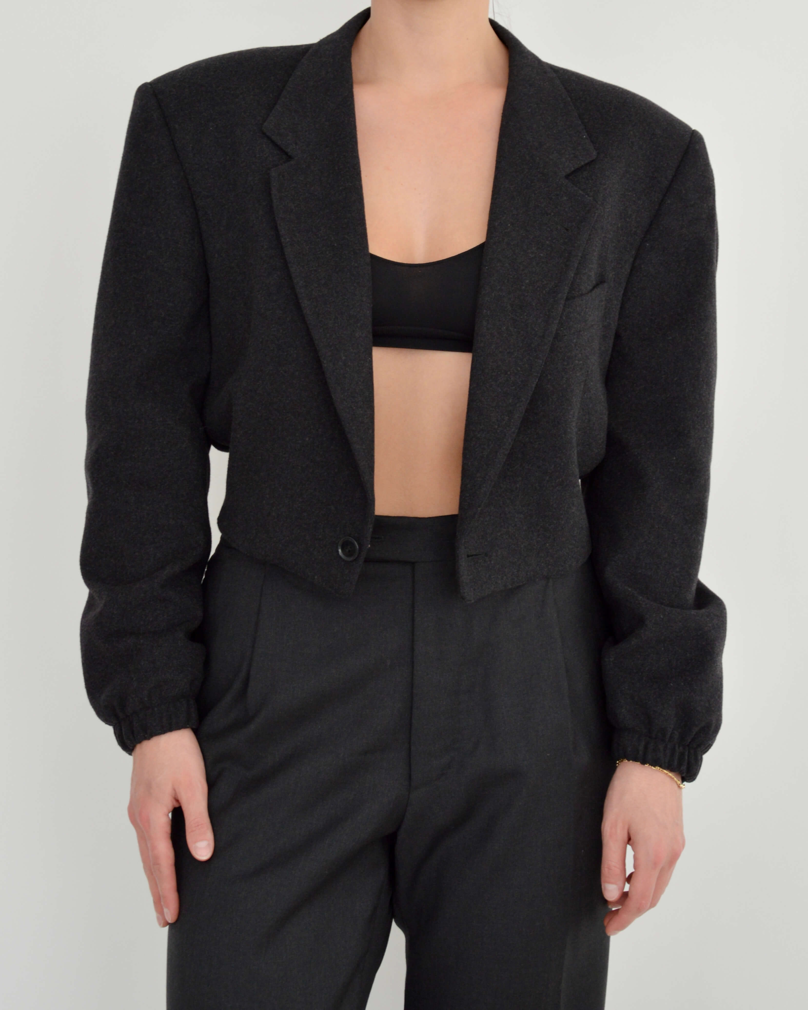 Chaqueta bomber - Cachemira gris oscuro (talla pequeña)