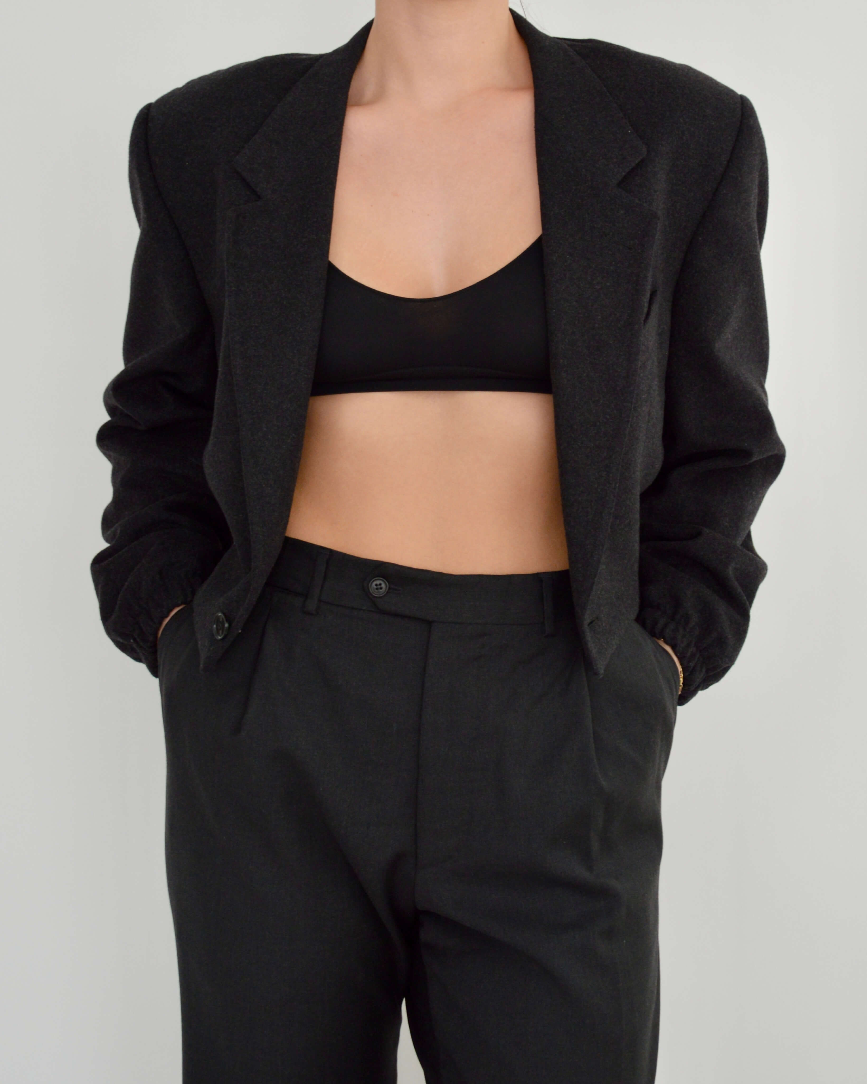 Chaqueta bomber - Cachemira gris oscuro (talla pequeña)