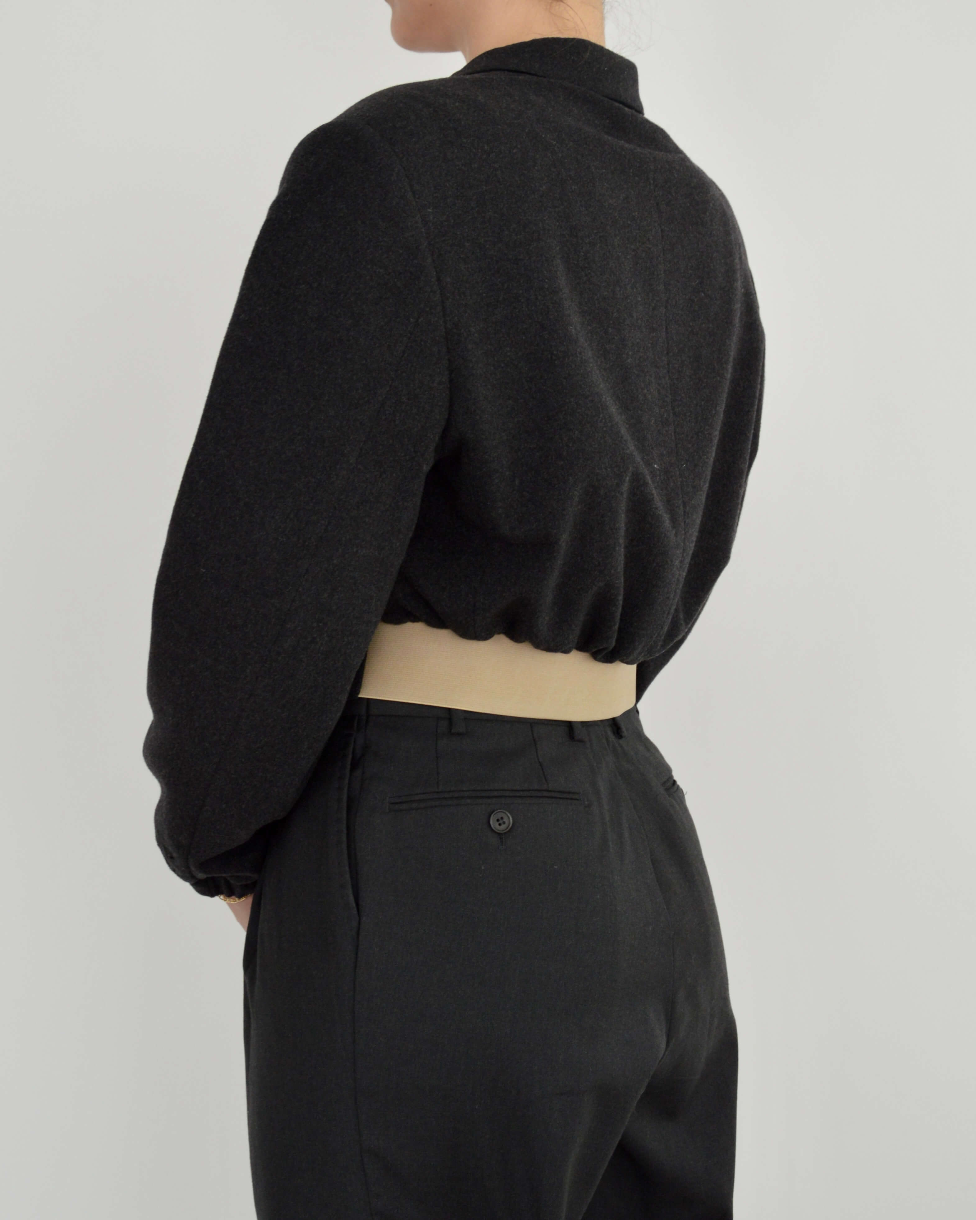 Chaqueta bomber - Cachemira gris oscuro (talla pequeña)