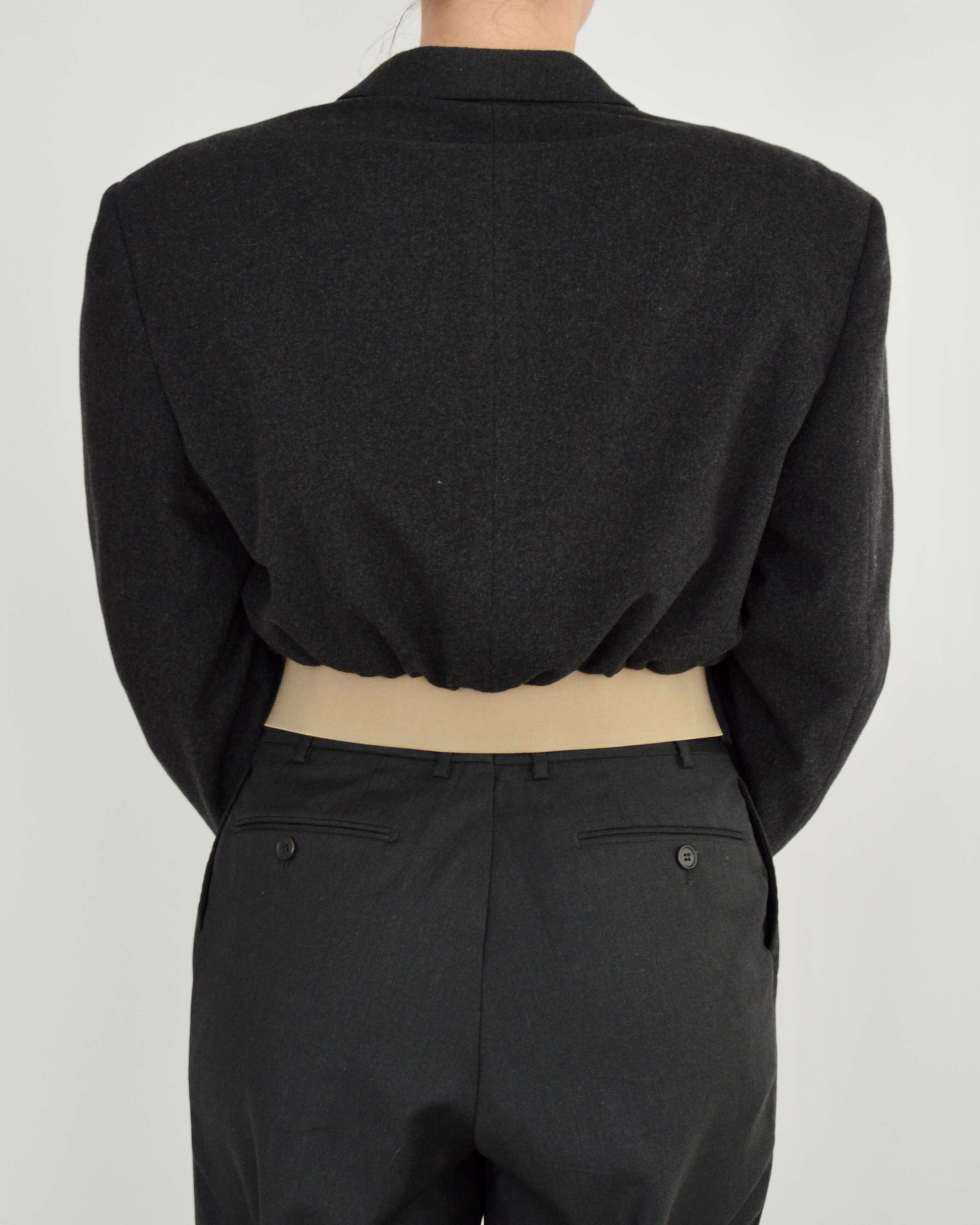 Chaqueta bomber - Cachemira gris oscuro (talla pequeña)