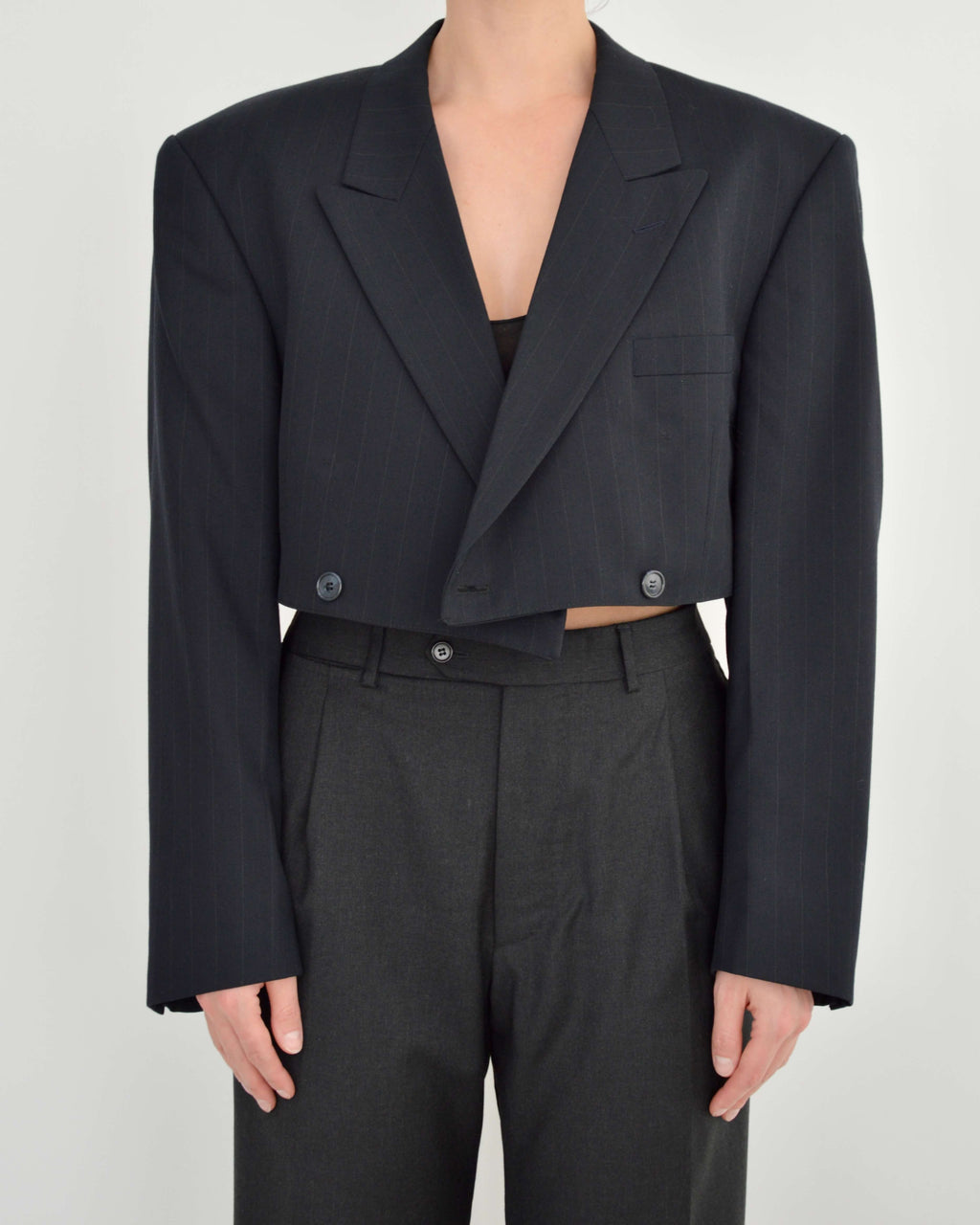Cropped Blazer - Navy (M)