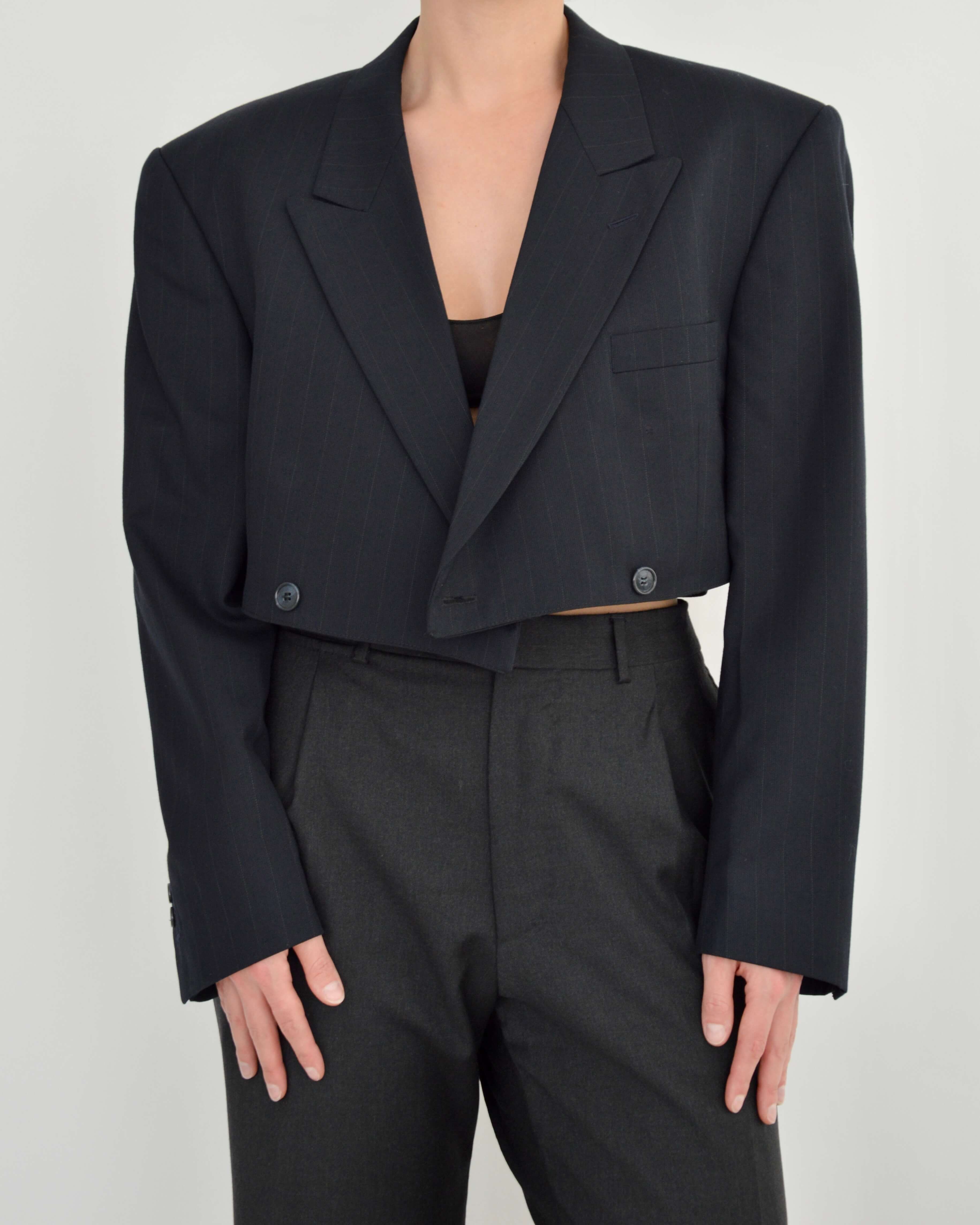Cropped Blazer - Navy (M)