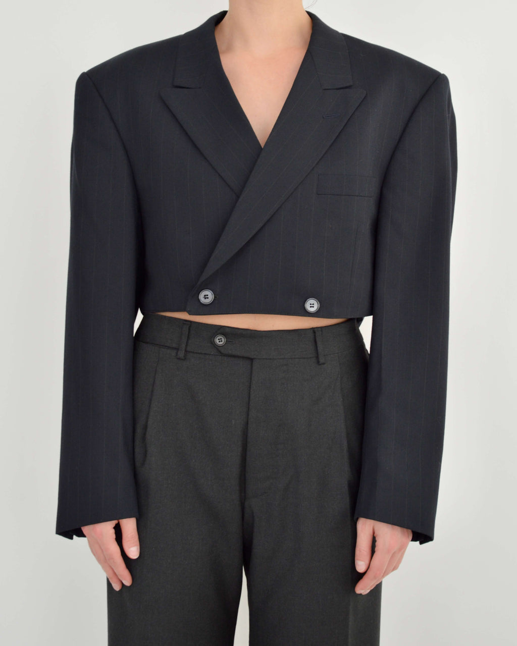 Cropped Blazer - Navy (M)