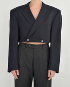 Cropped Blazer - Navy (M)